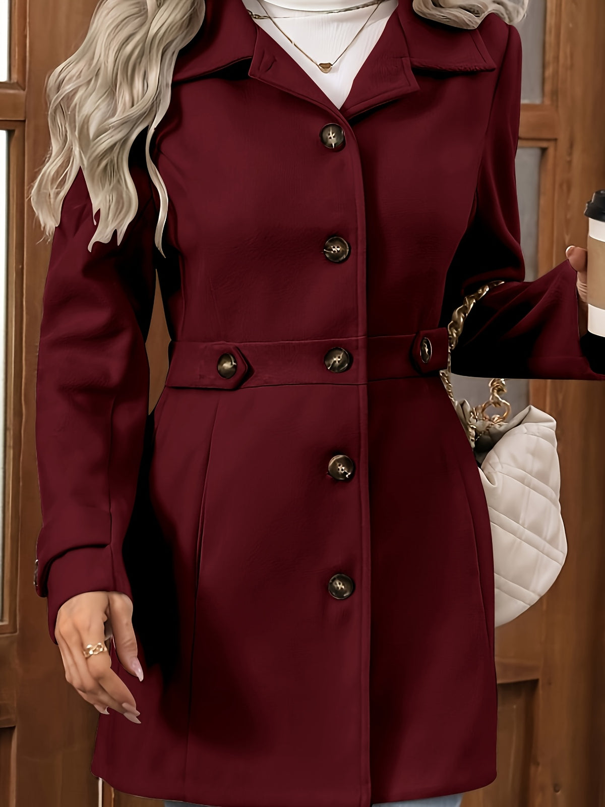 Perrine™ Waist-Cinched Mid-Length Coat