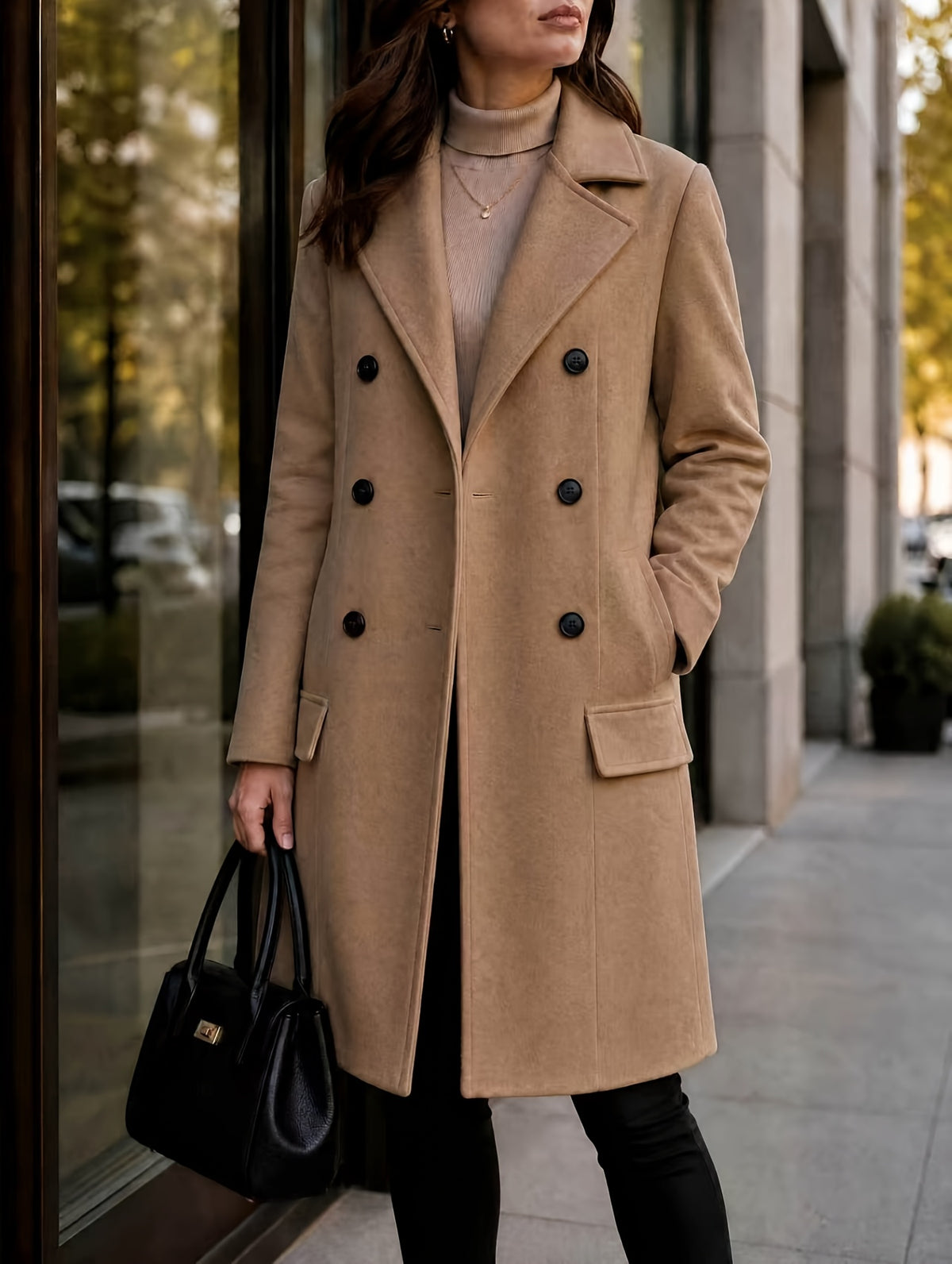 Amandine™ Long Double-Breasted Coat
