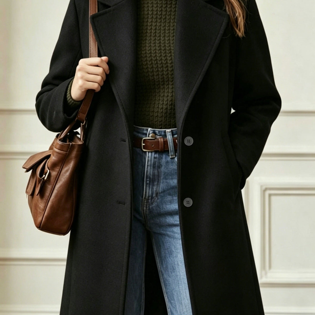 Clémence™ Mid-Length Lapel Coat