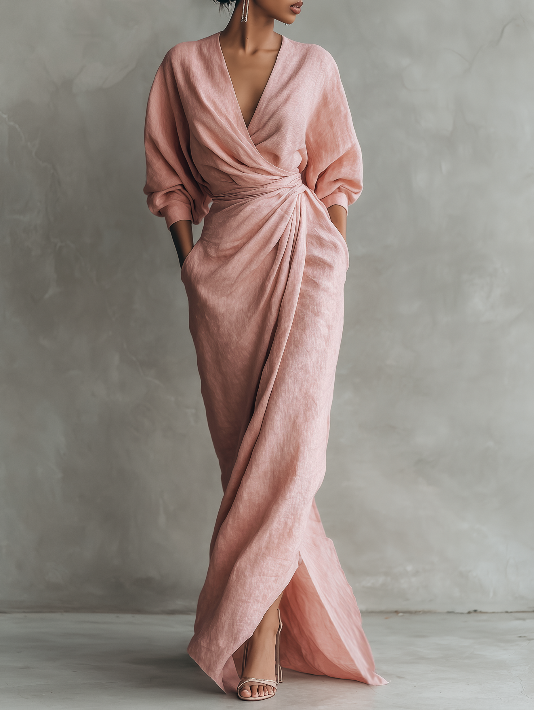 Betty™ - Elegant Linen V-Neck Maxi Dress