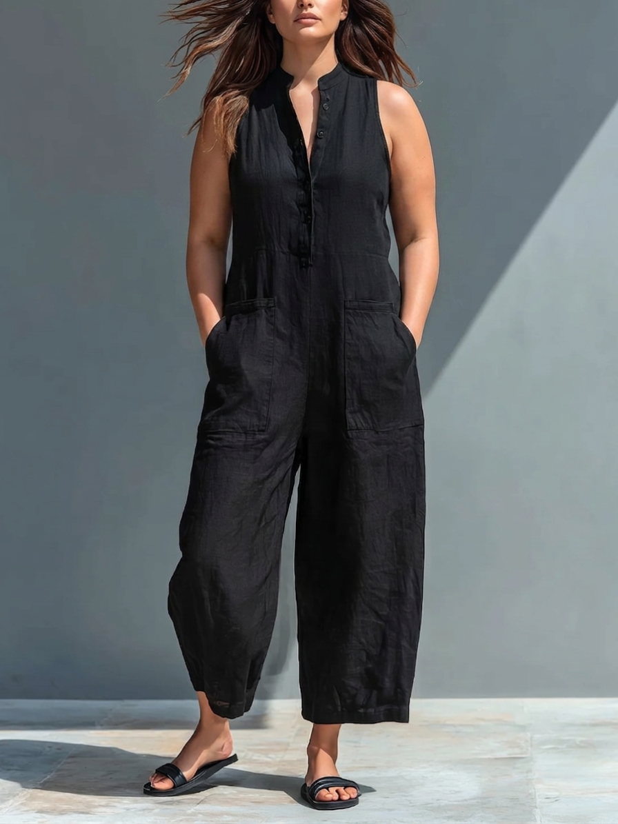 Ruth™ - Elegant Buttoned Wide Leg Jumpsuit