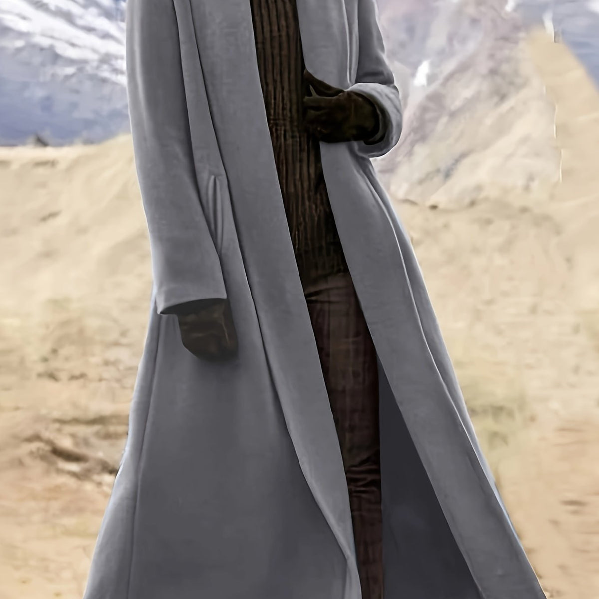 Florence – Long Open-Front Wrap Coat in Forest Green