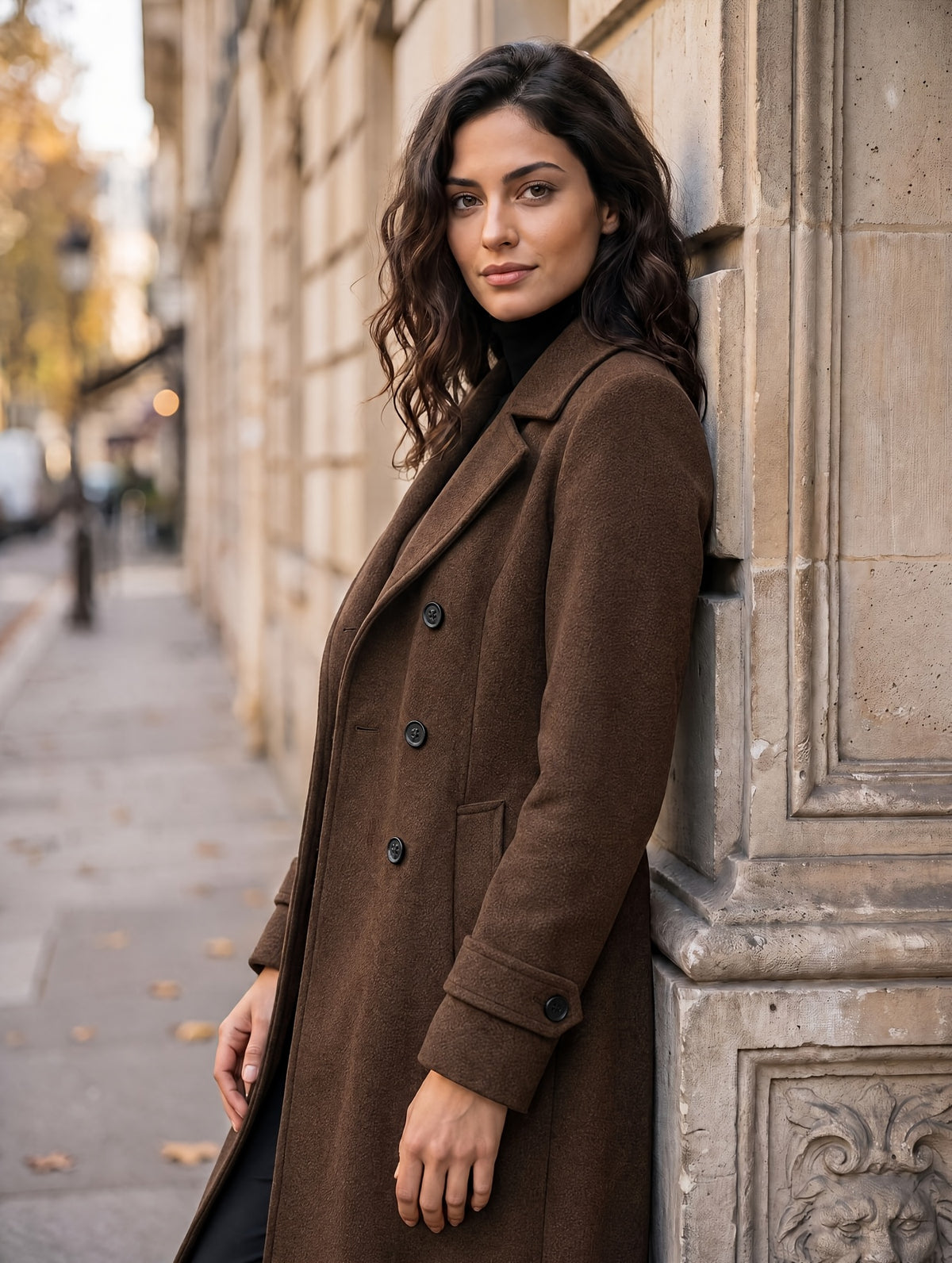 Juliette – Long Double-Breasted Wool-Blend Coat