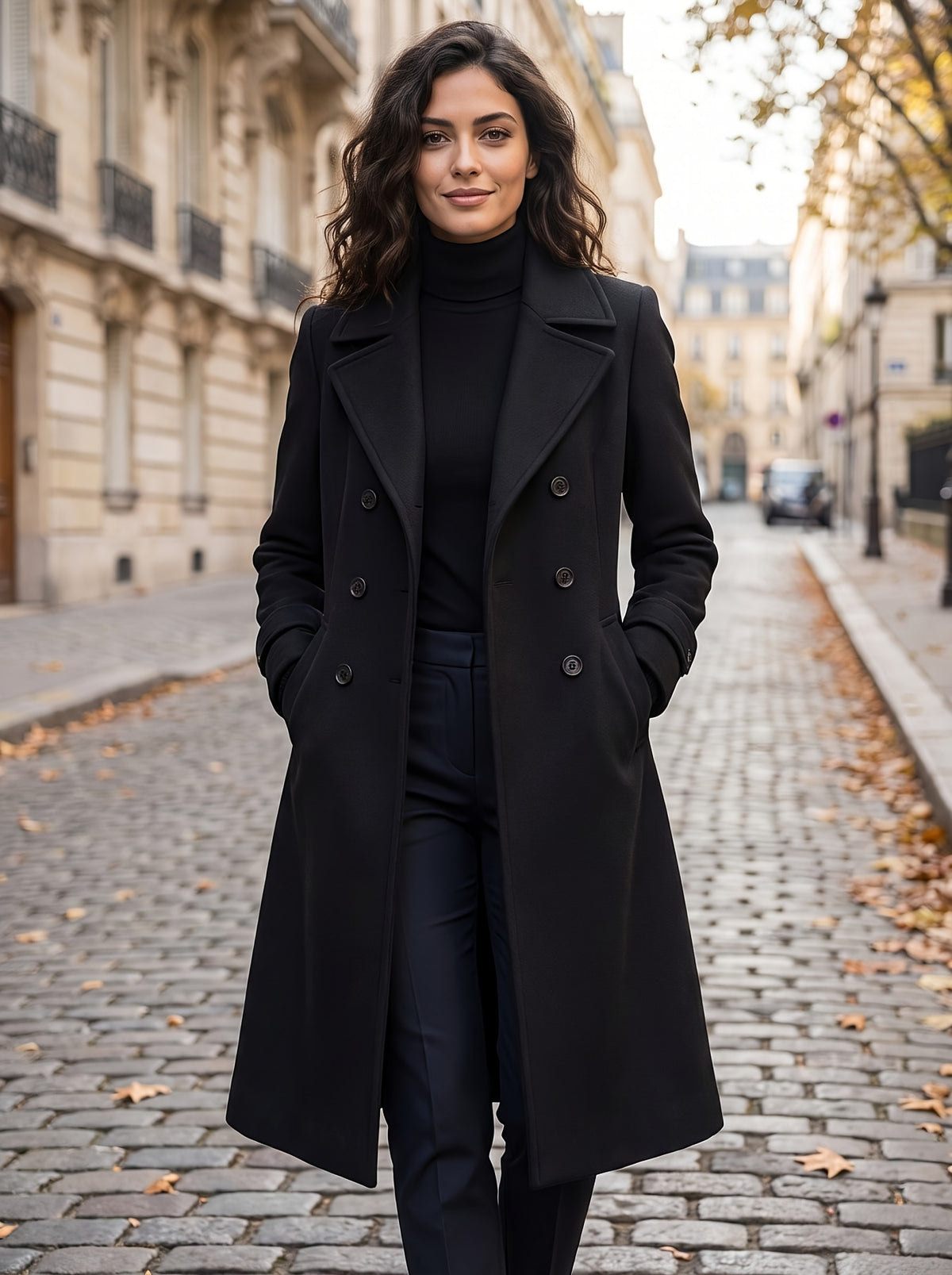 Juliette – Long Double-Breasted Wool-Blend Coat