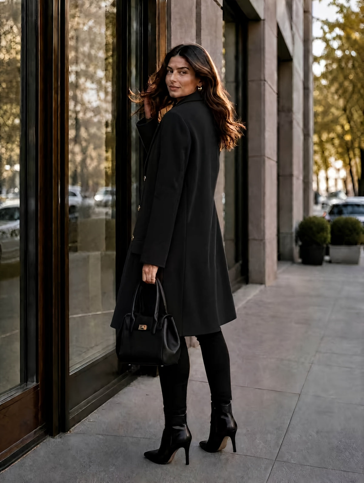 Amandine™ Long Double-Breasted Coat