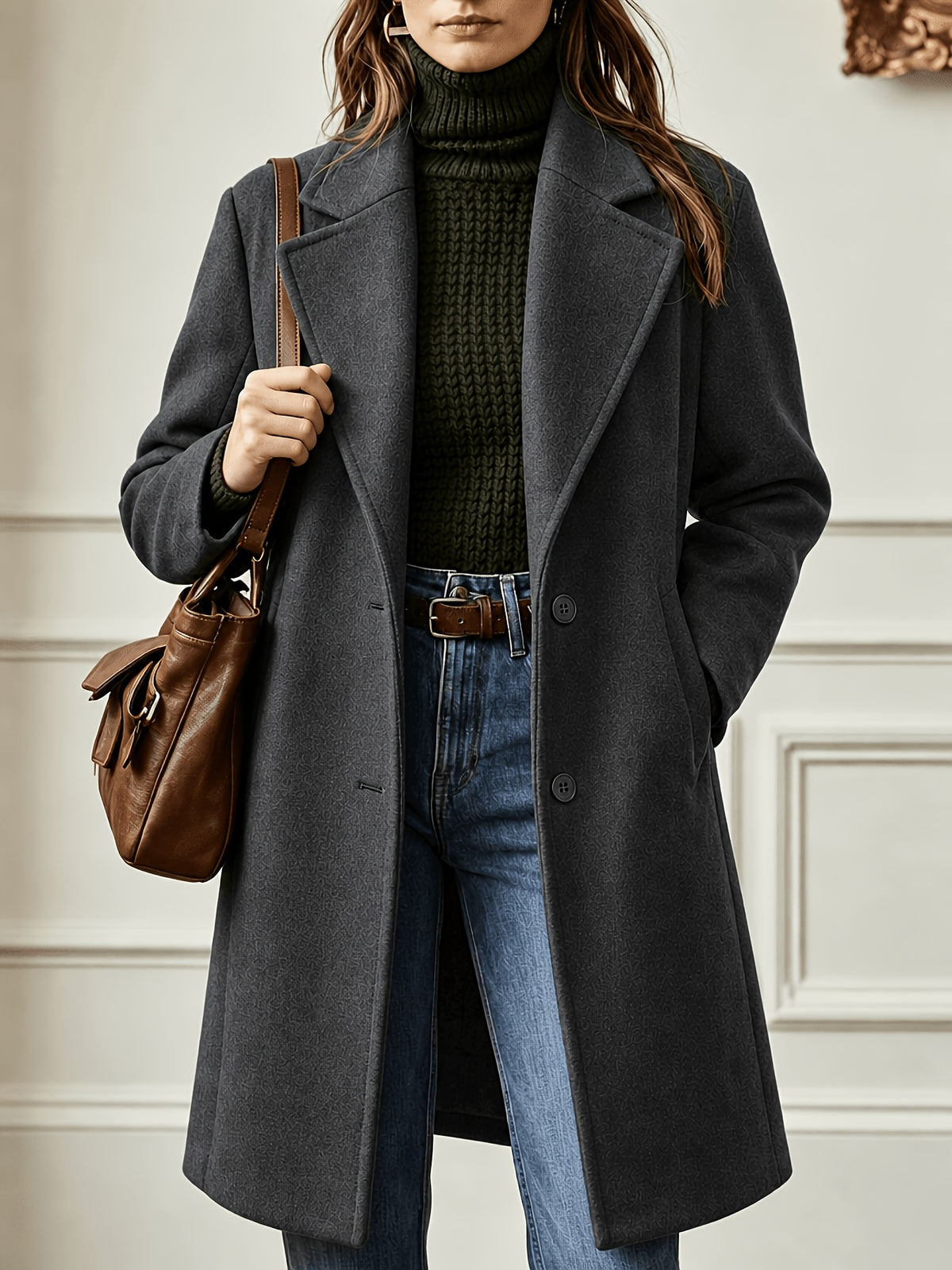 Clémence™ Mid-Length Lapel Coat