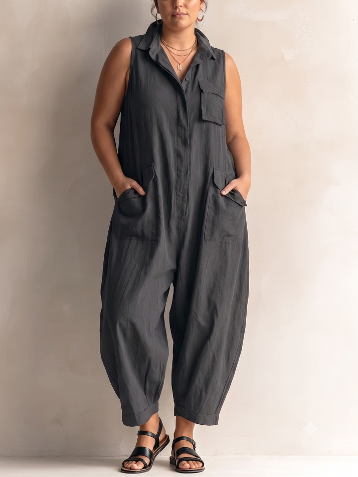 Alessia™ - Casual Sleeveless Cargo Jumpsuit