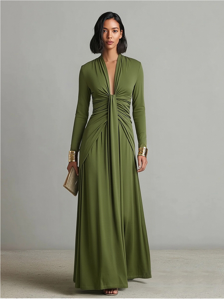 Evelyn™ - Glamourous Silk Maxi Dress