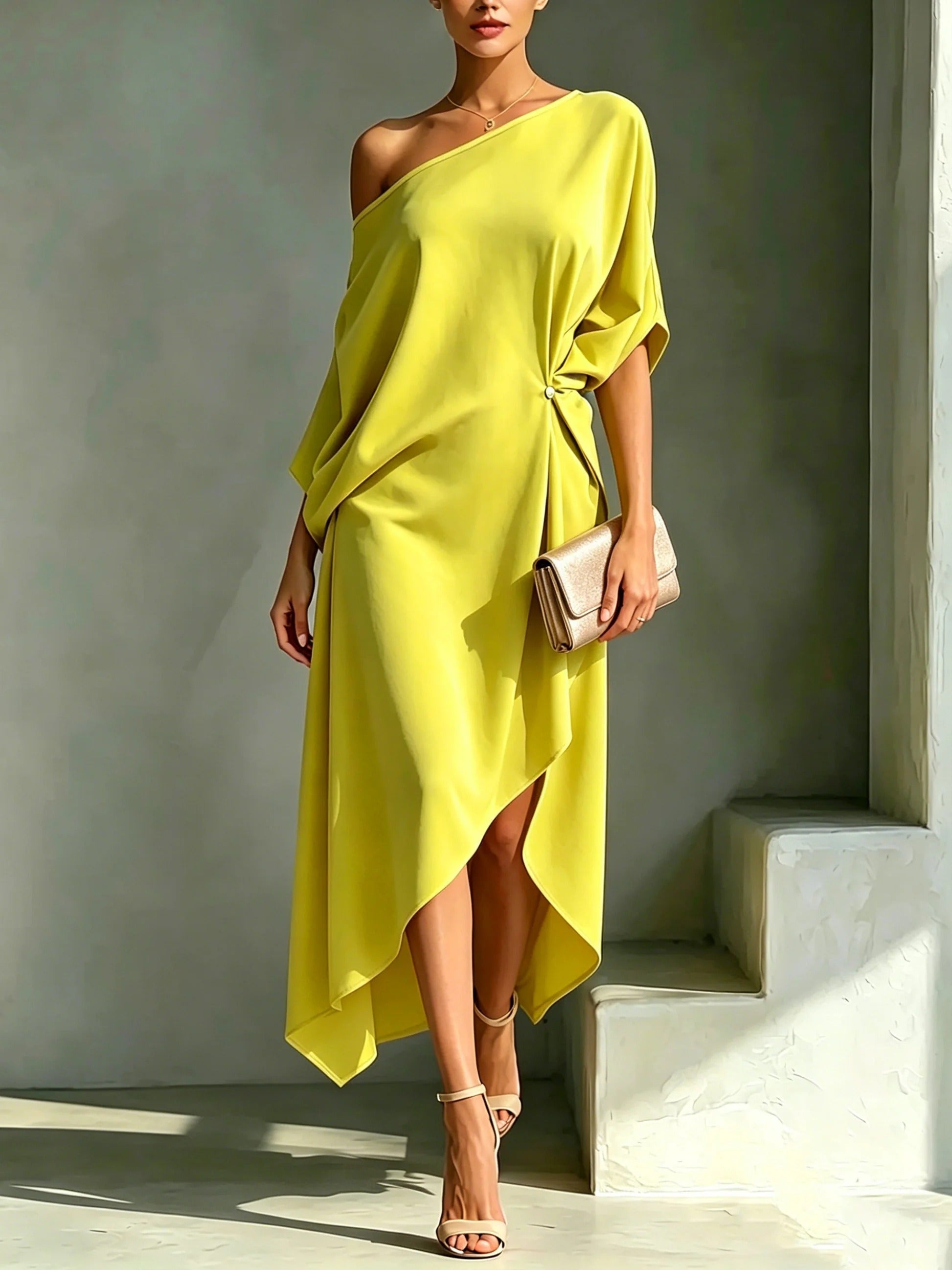 HARLOW |  Maxi Dress with Asymmetric Hem for Elegant Evenings