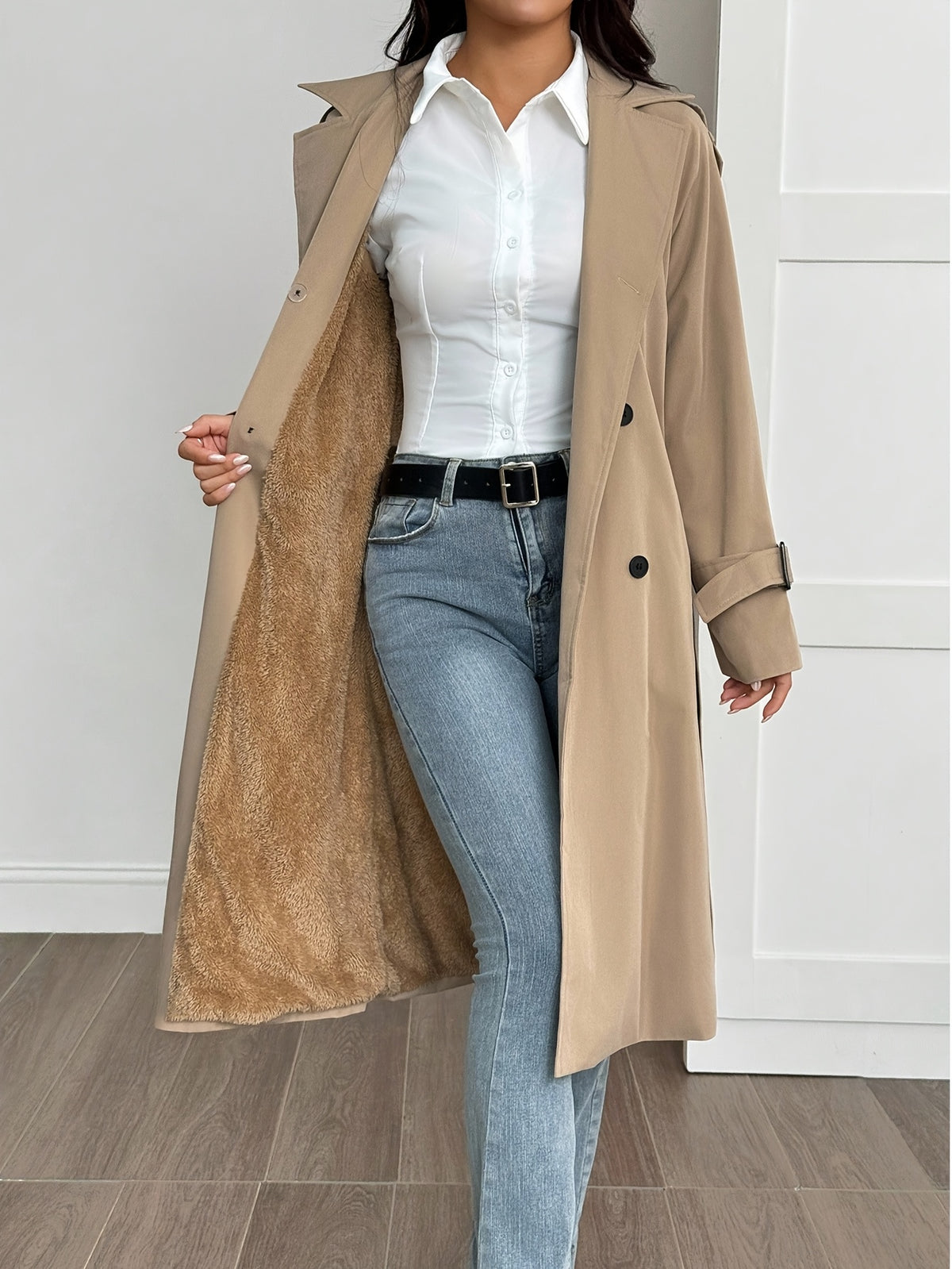 Eloise – Fleece-Lined Belted Trench Coat