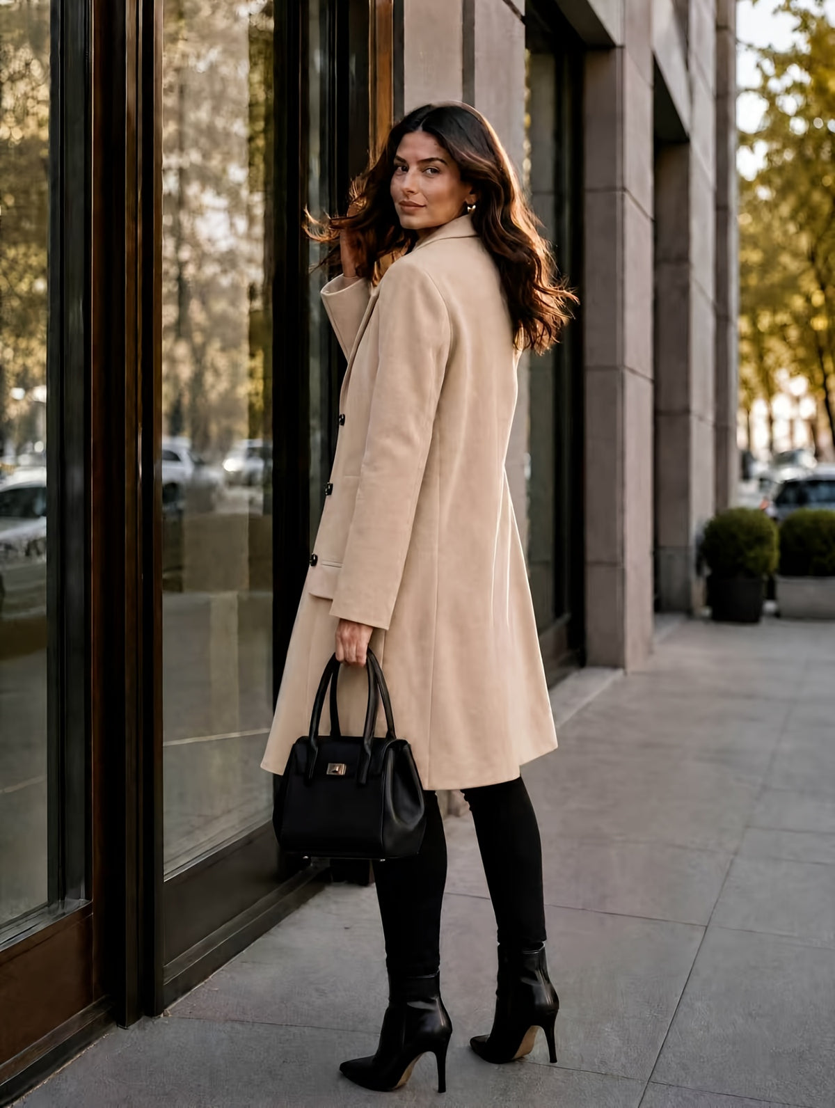 Amandine™ Long Double-Breasted Coat