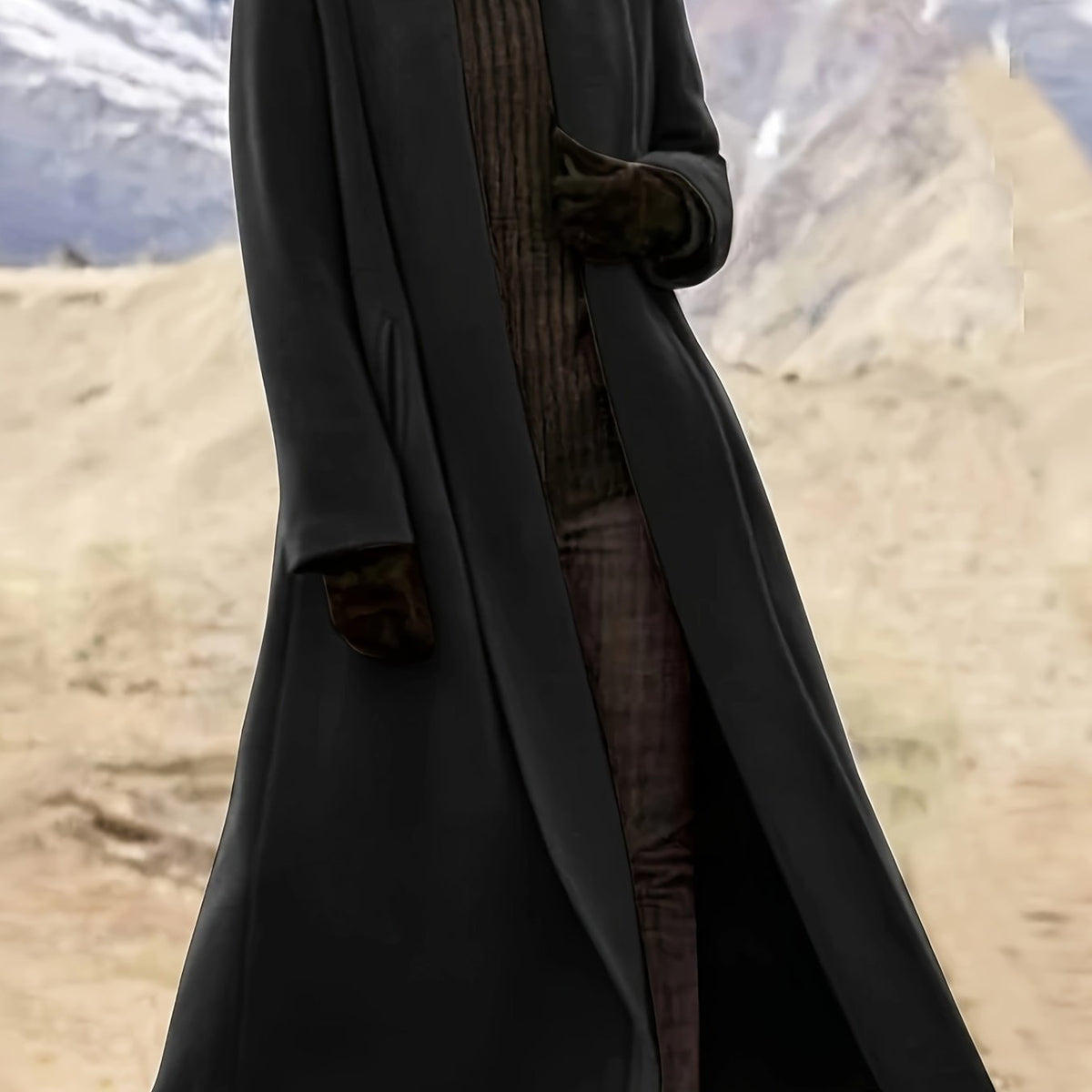 Florence – Long Open-Front Wrap Coat in Forest Green
