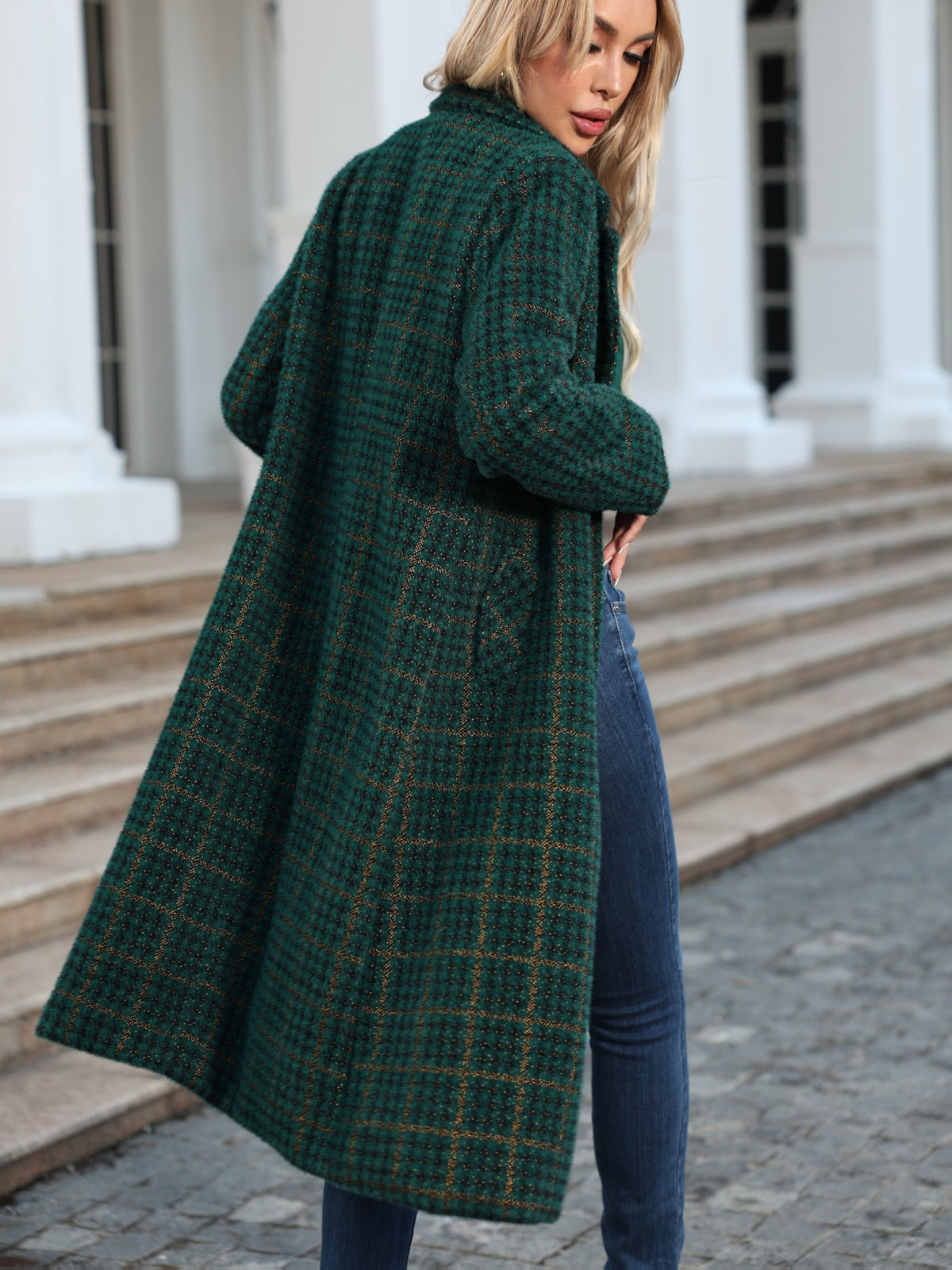 Marguerite™ Green Tweed Check Coat