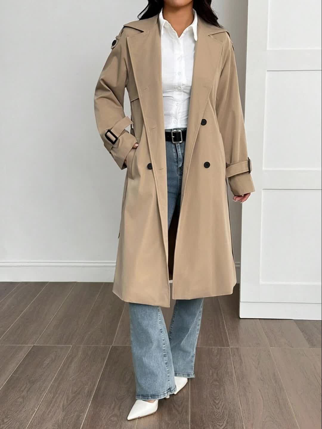 Eloise – Fleece-Lined Belted Trench Coat