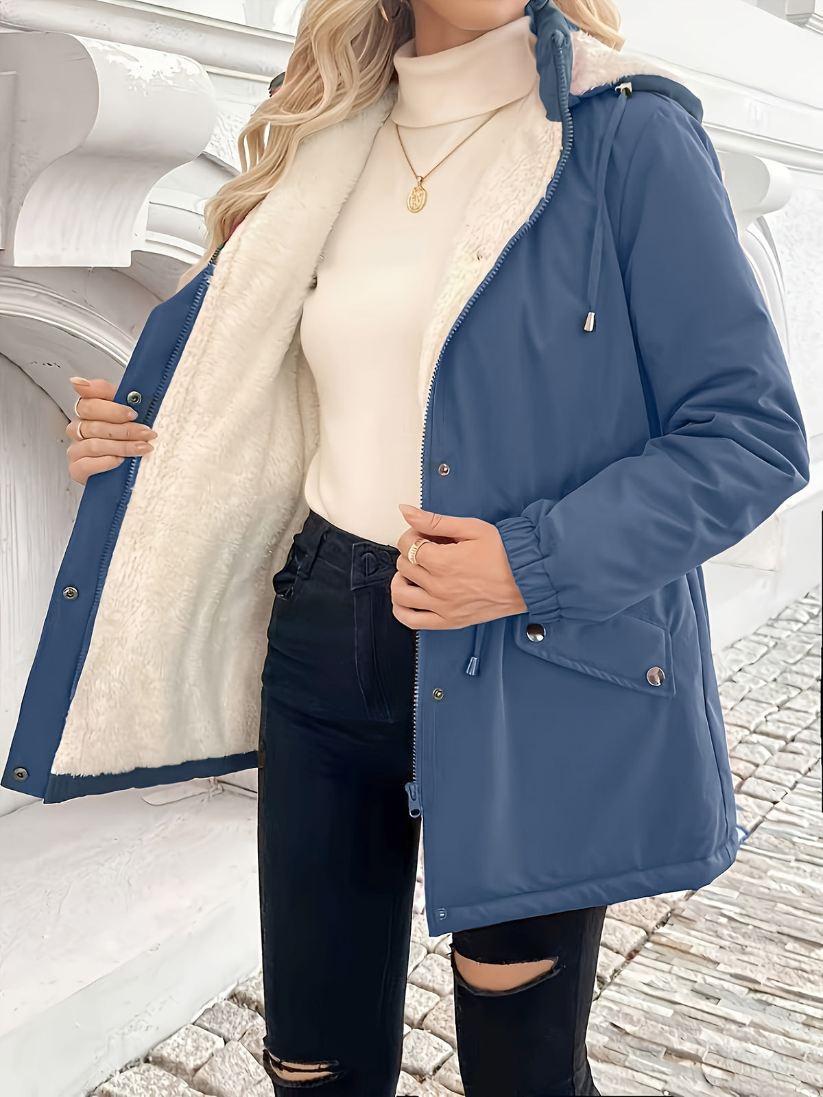 Nora | Fleece-Lined Hooded Winter Jacket