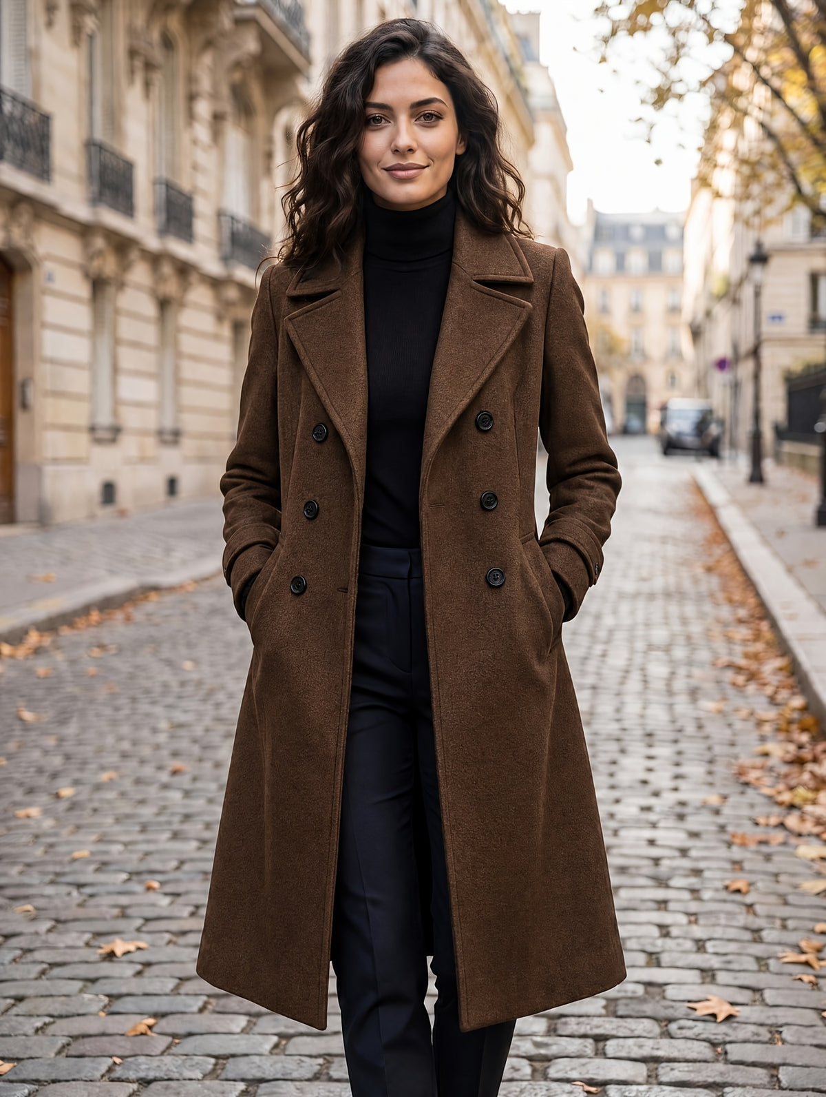 Juliette – Long Double-Breasted Wool-Blend Coat
