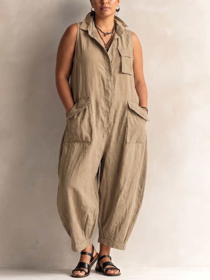 Alessia™ - Casual Sleeveless Cargo Jumpsuit