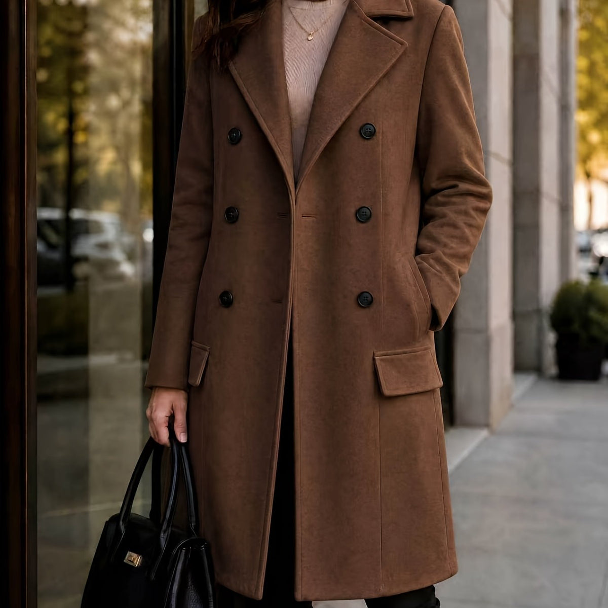 Amandine™ Long Double-Breasted Coat