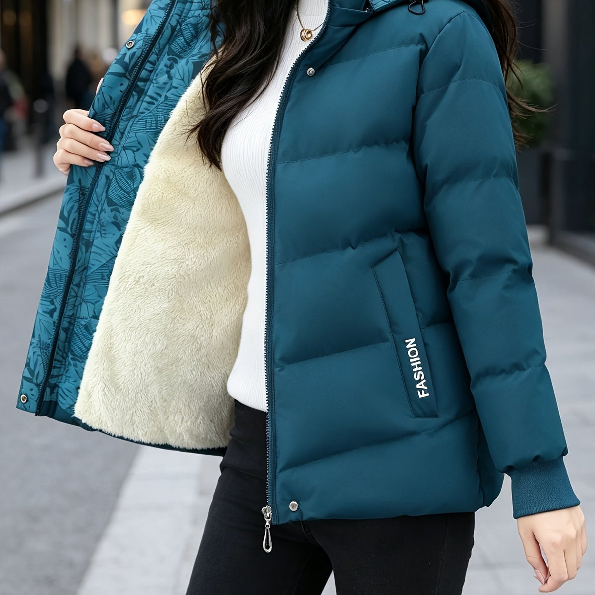 Elise™ – Fleece-Lined Hooded Puffer Jacket