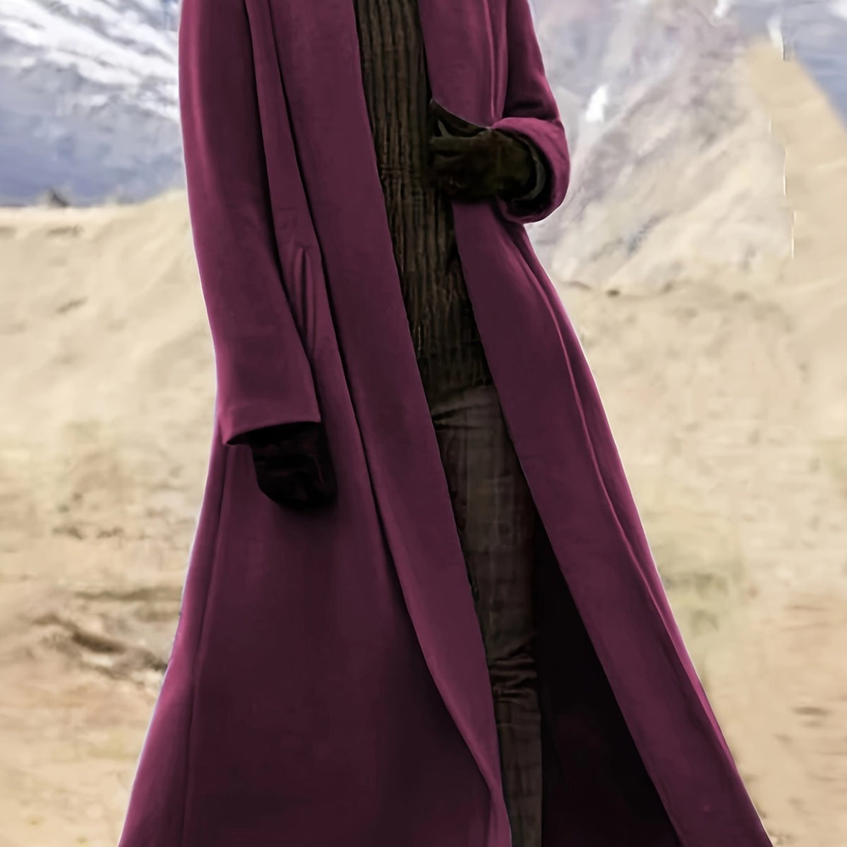 Florence – Long Open-Front Wrap Coat in Forest Green
