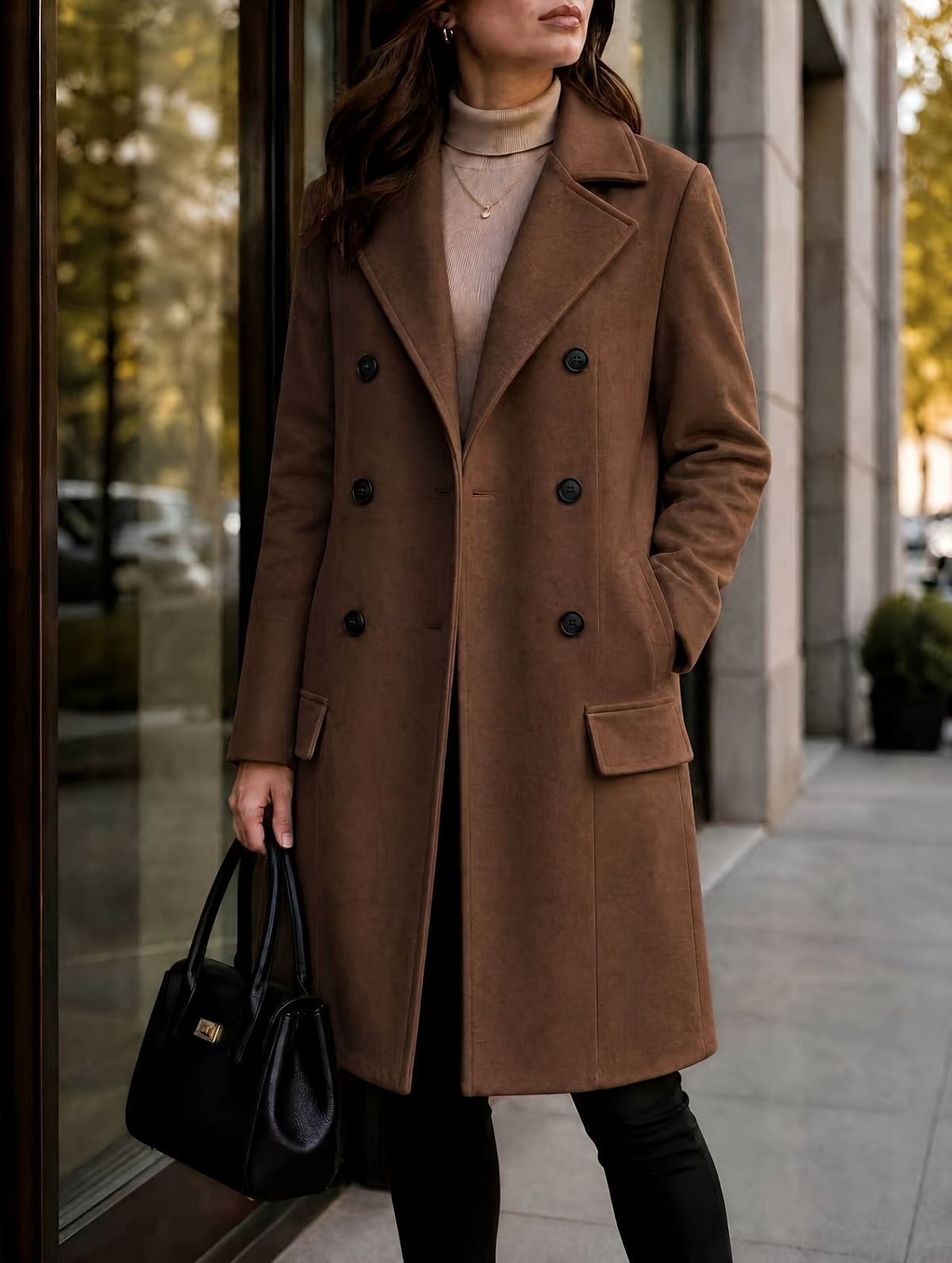 Amandine™ Long Double-Breasted Coat