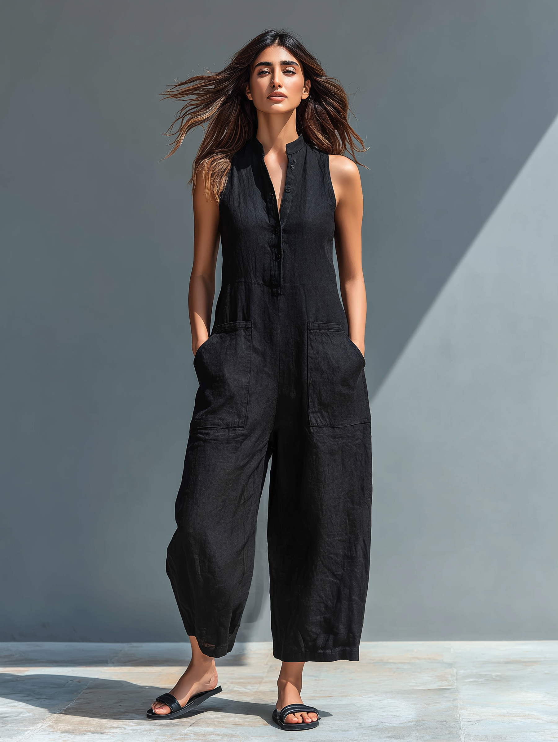 Ruth™ - Elegant Buttoned Wide Leg Jumpsuit