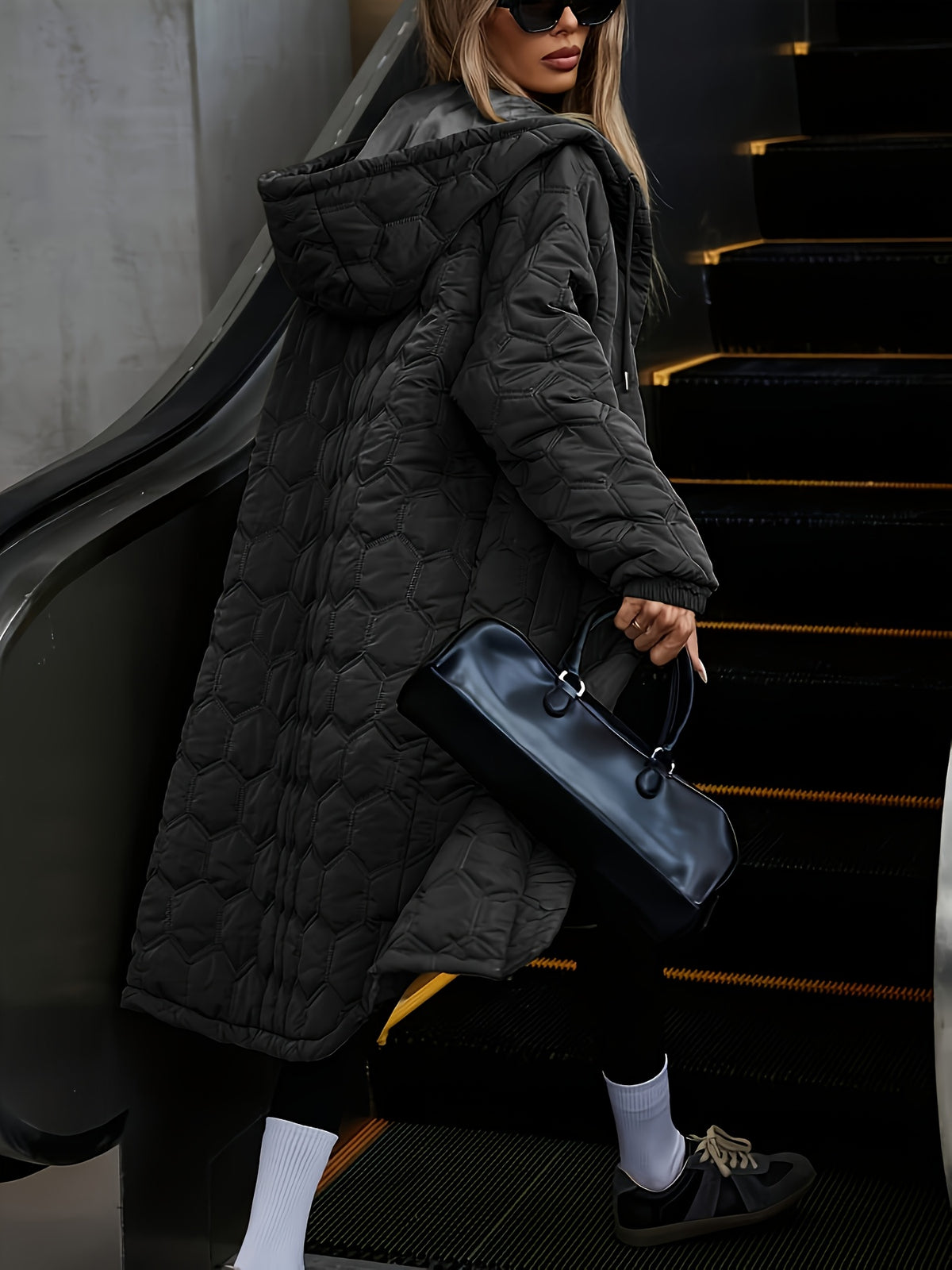 Mathilde™ Long Hooded Quilted Coat