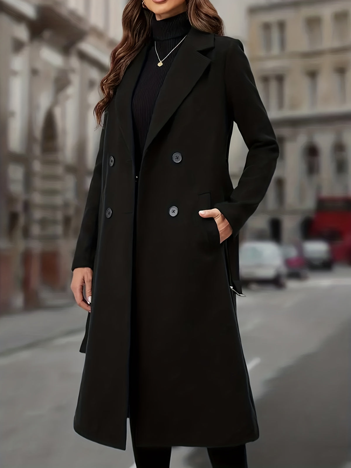 Solène™ Long Belted Trench Coat