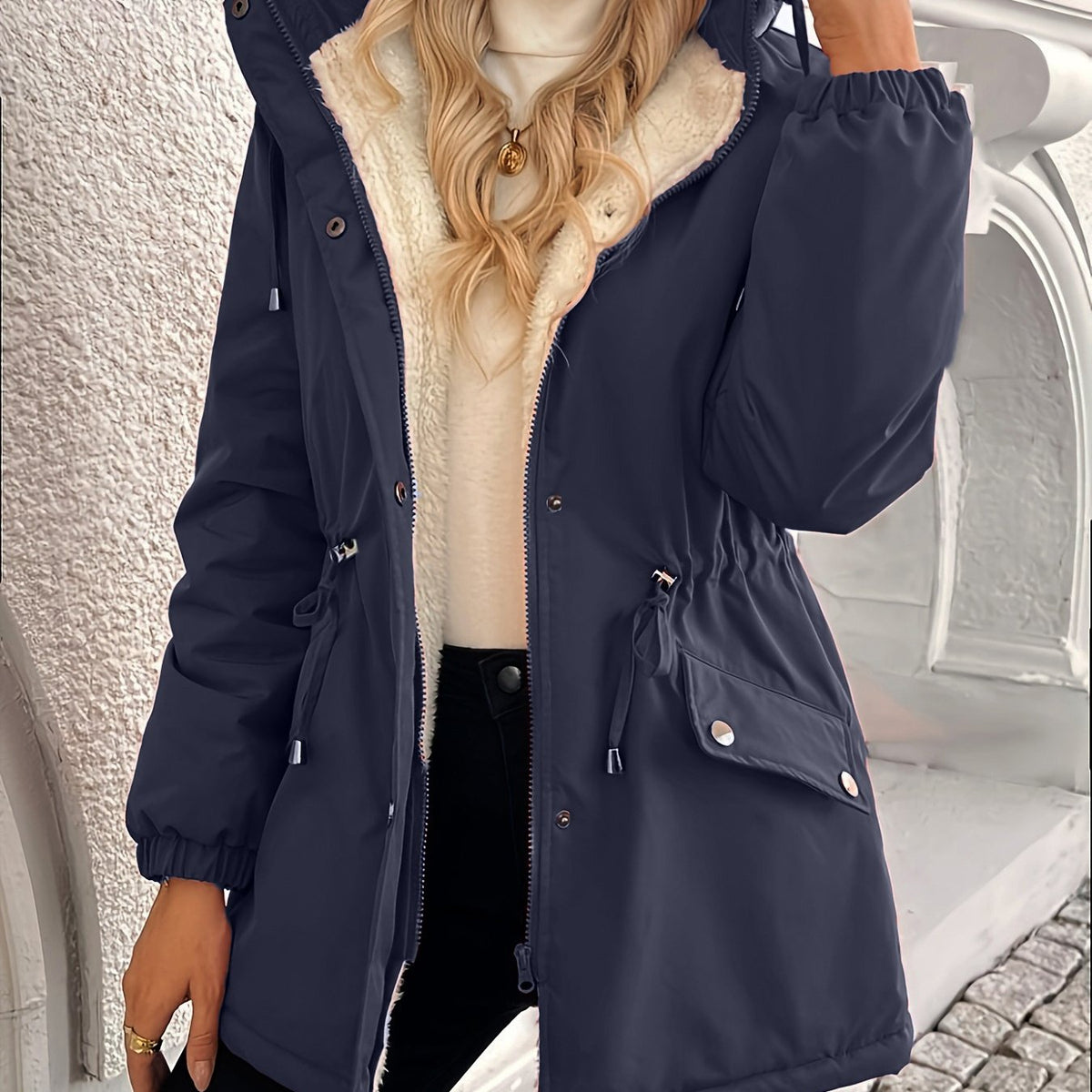 Nora | Fleece-Lined Hooded Winter Jacket