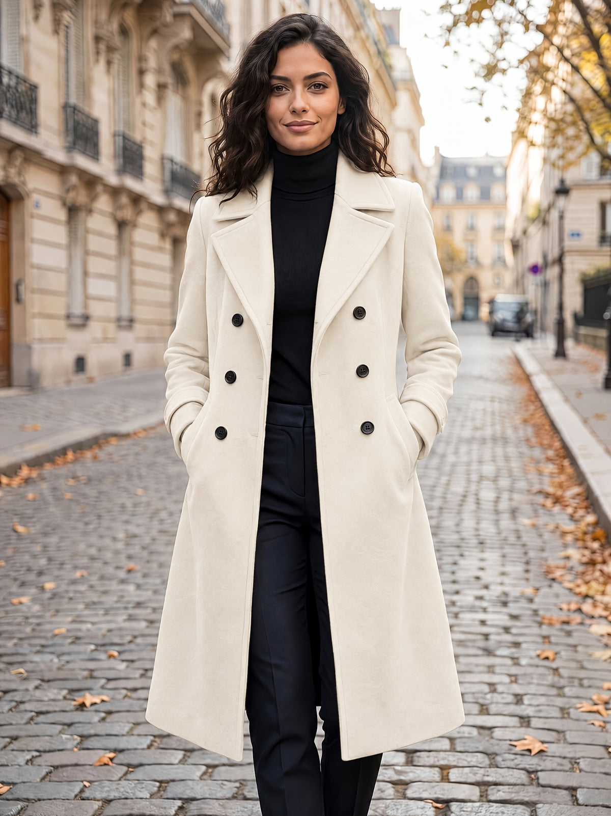 Juliette – Long Double-Breasted Wool-Blend Coat