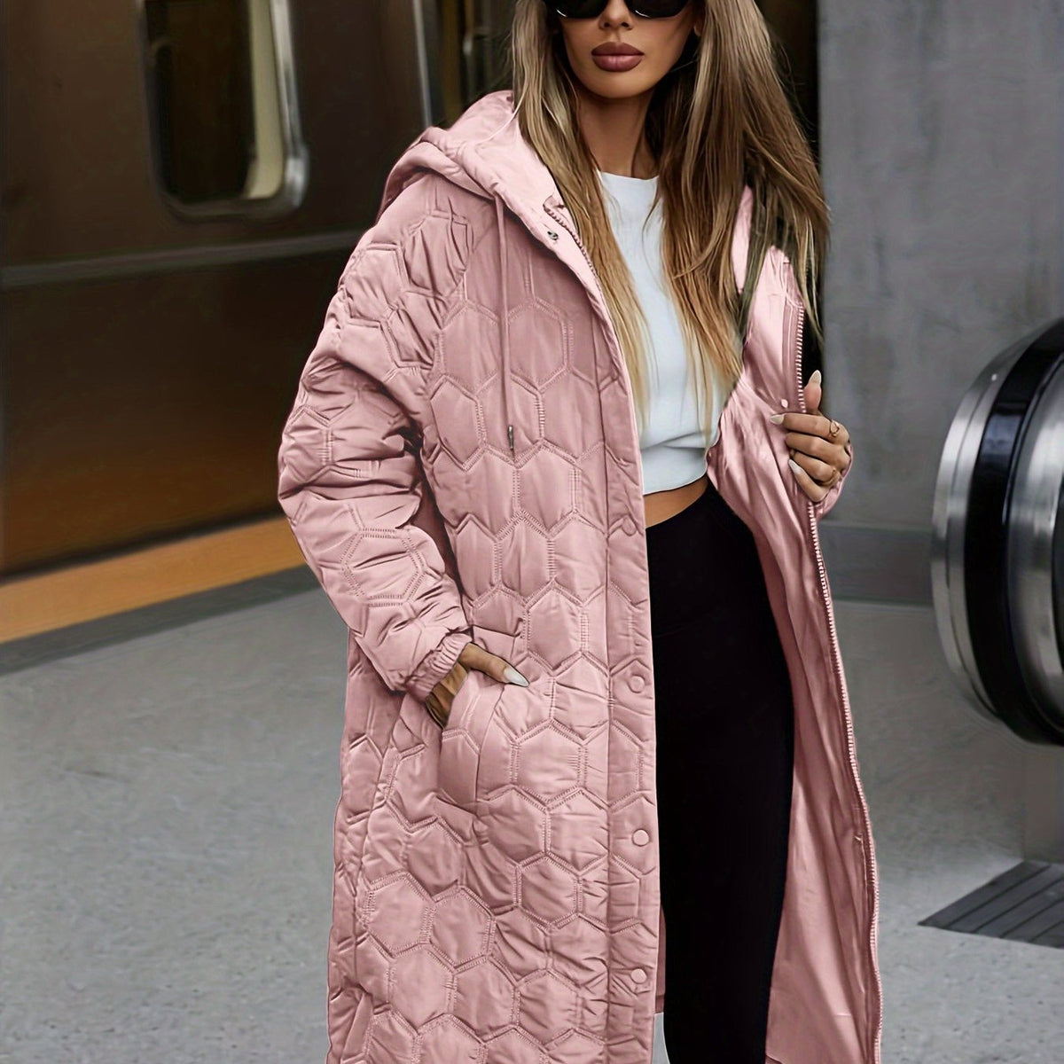 Mathilde™ Long Hooded Quilted Coat