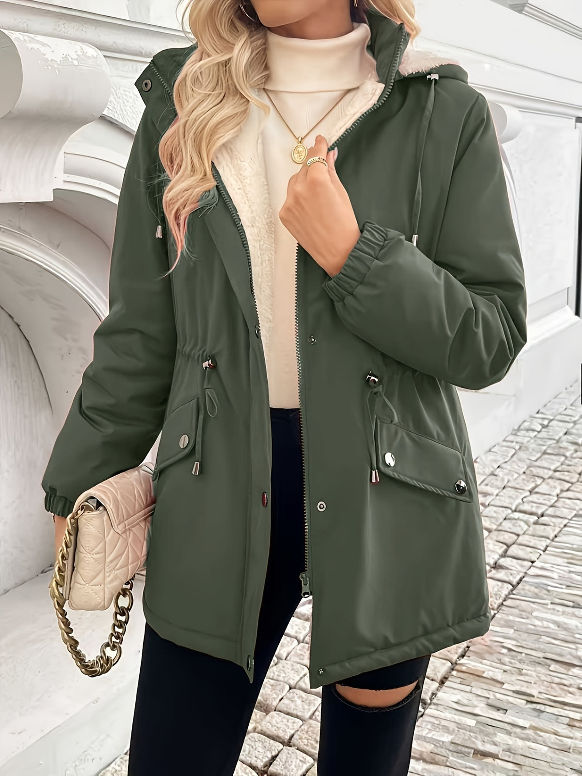 Nora | Fleece-Lined Hooded Winter Jacket