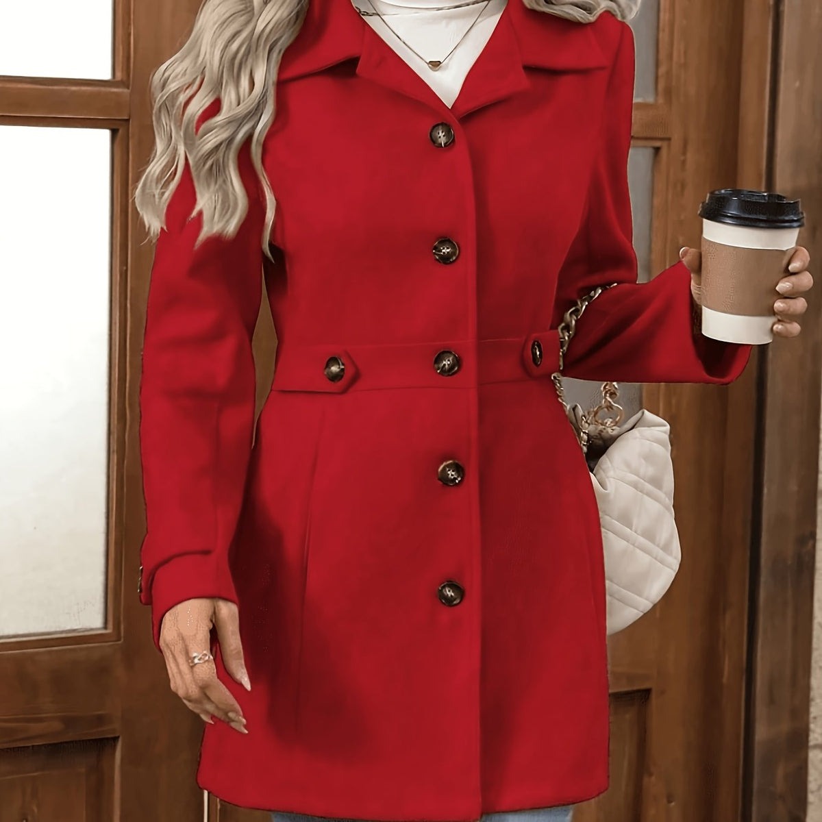 Perrine™ Waist-Cinched Mid-Length Coat