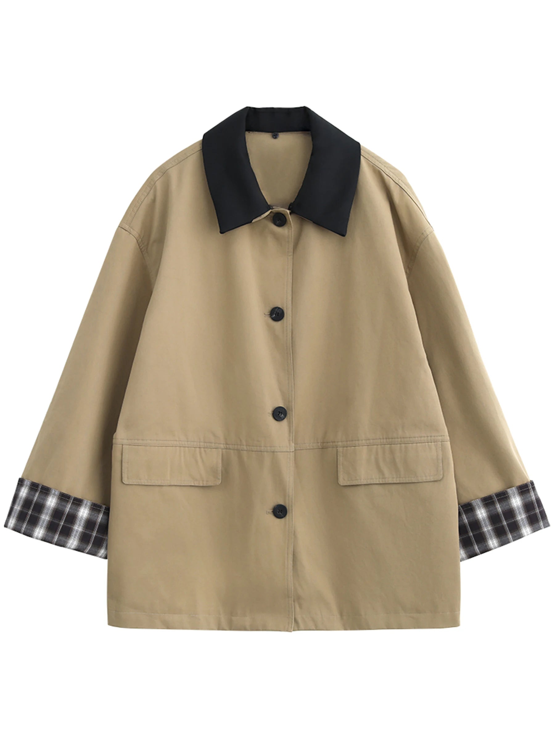 Women's Contrast Trim Button-Up Jacket