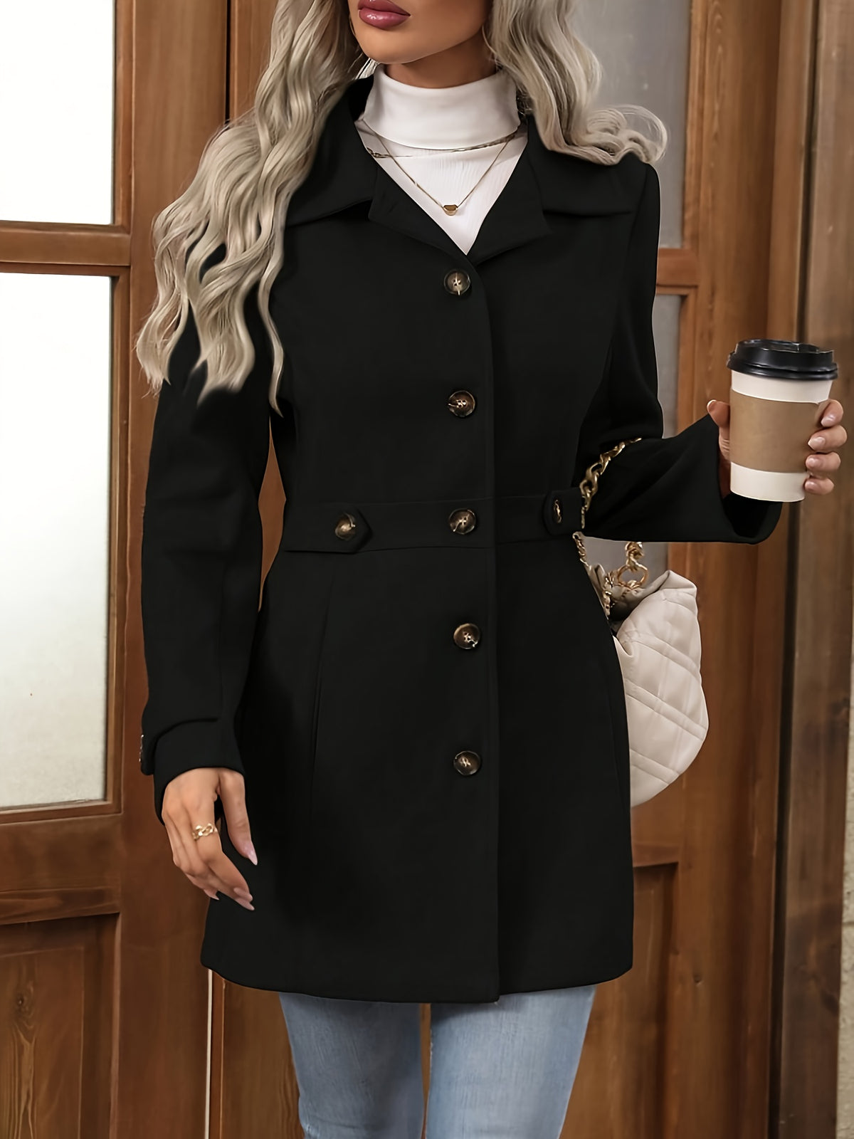 Perrine™ Waist-Cinched Mid-Length Coat