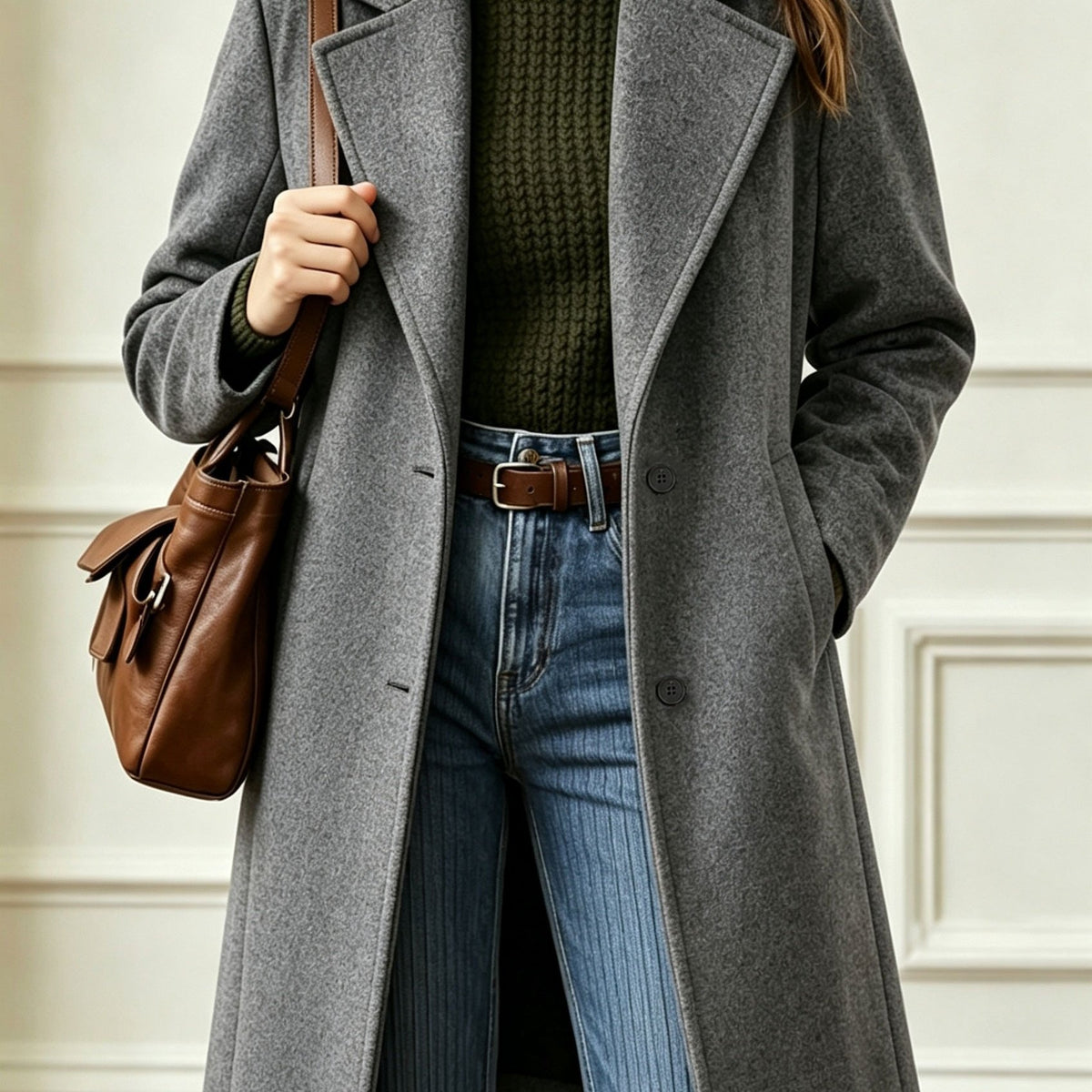 Clémence™ Mid-Length Lapel Coat