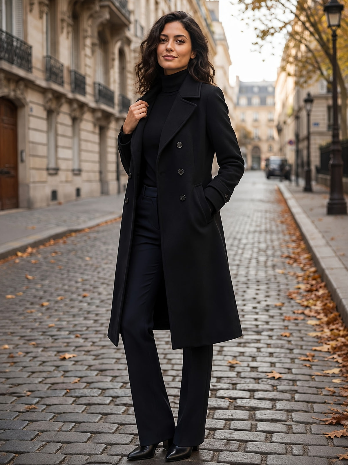 Juliette – Long Double-Breasted Wool-Blend Coat