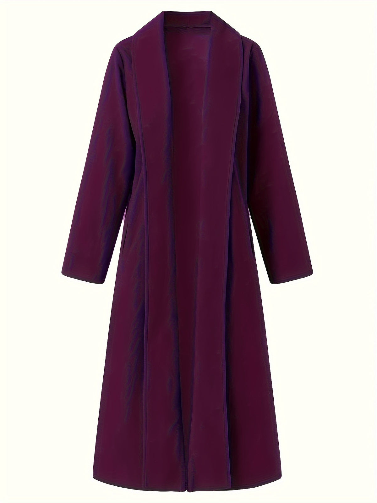 Florence – Long Open-Front Wrap Coat in Forest Green