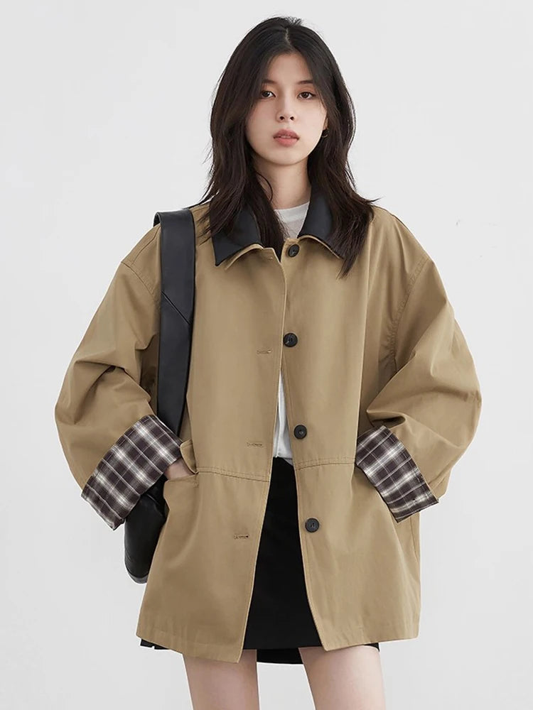 Women's Contrast Trim Button-Up Jacket