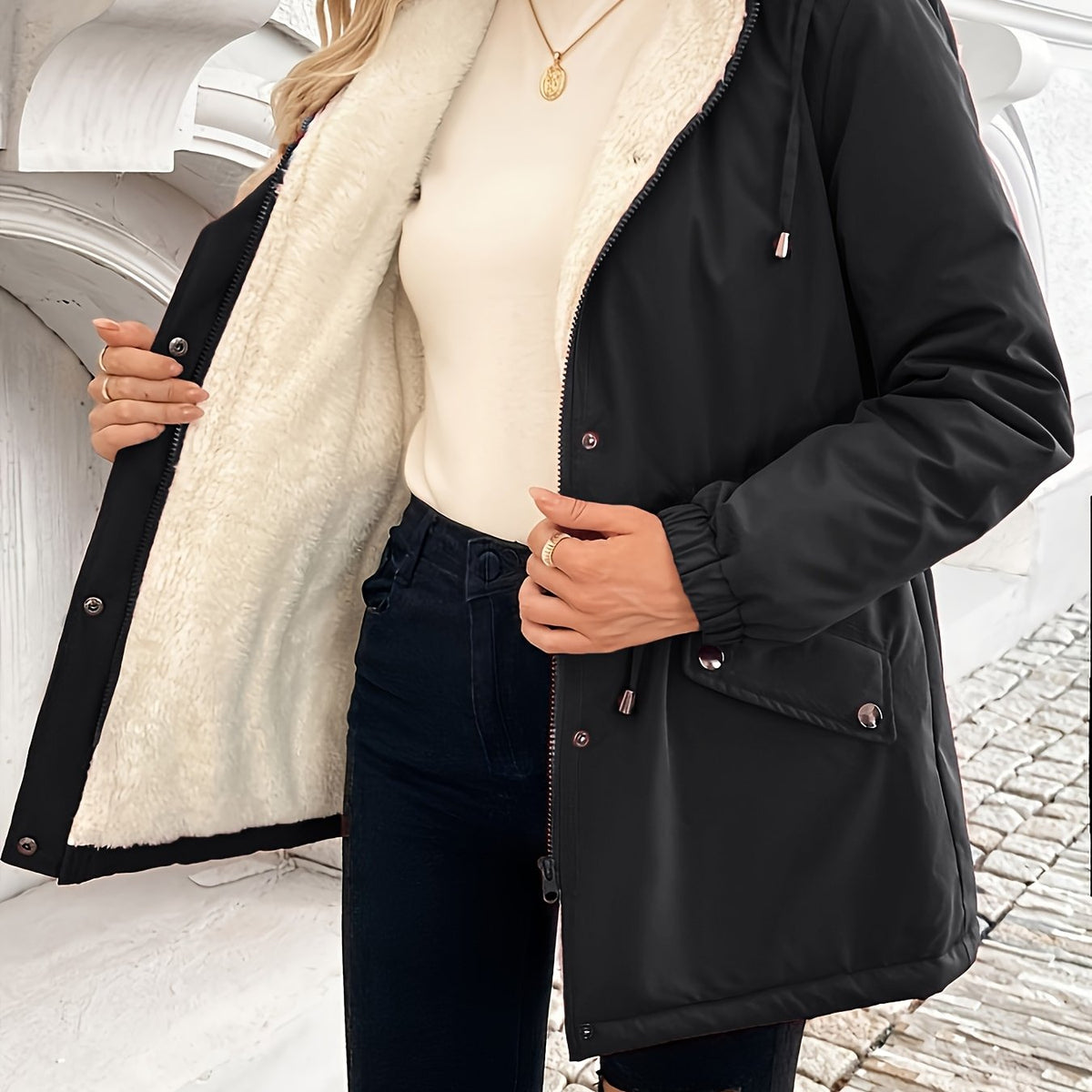 Nora | Fleece-Lined Hooded Winter Jacket