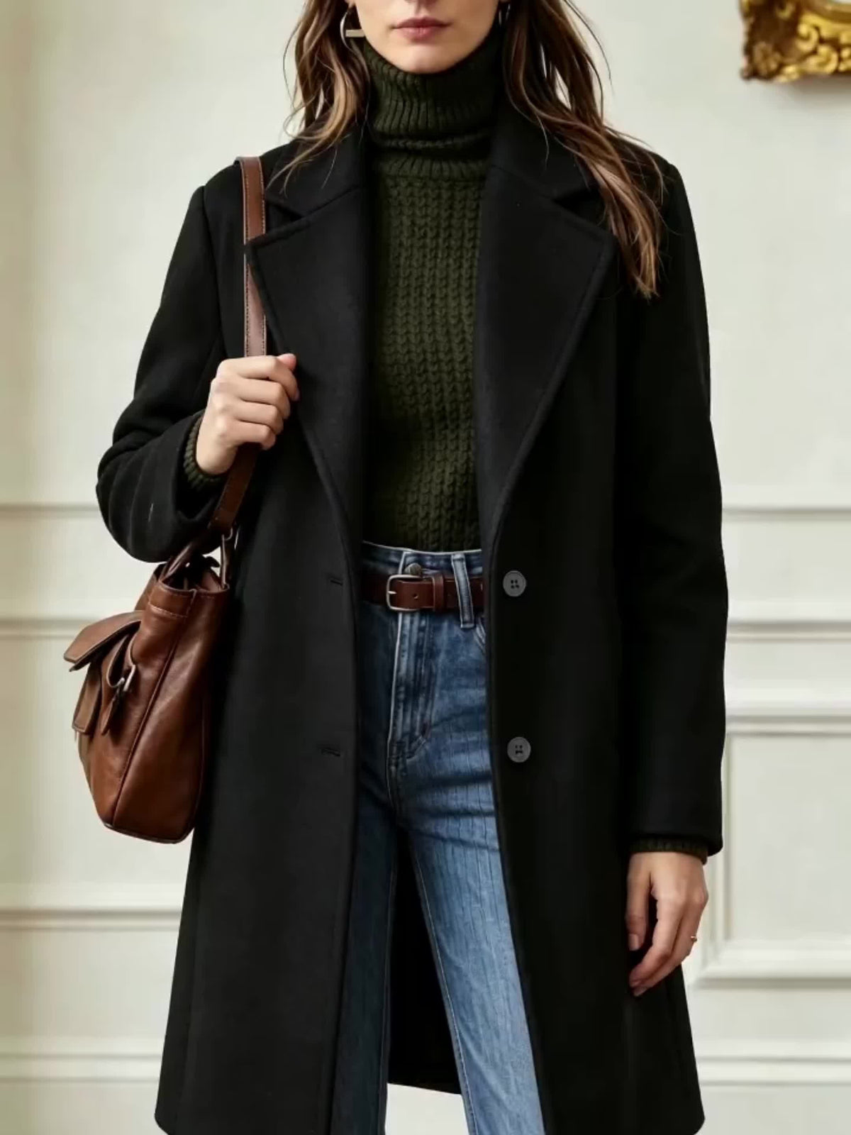 Clémence™ Mid-Length Lapel Coat
