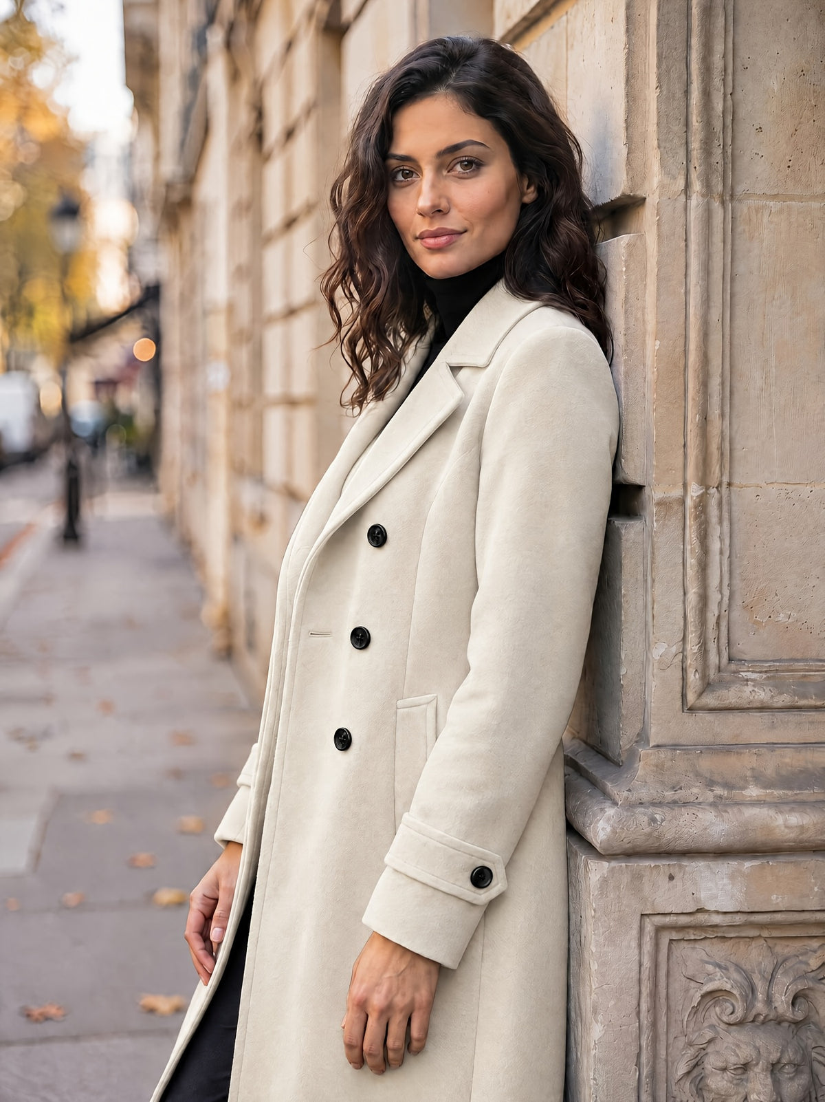 Juliette – Long Double-Breasted Wool-Blend Coat