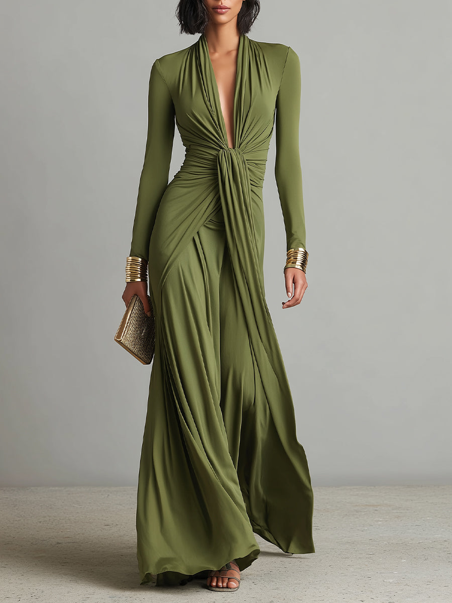 Evelyn™ - Glamourous Silk Maxi Dress