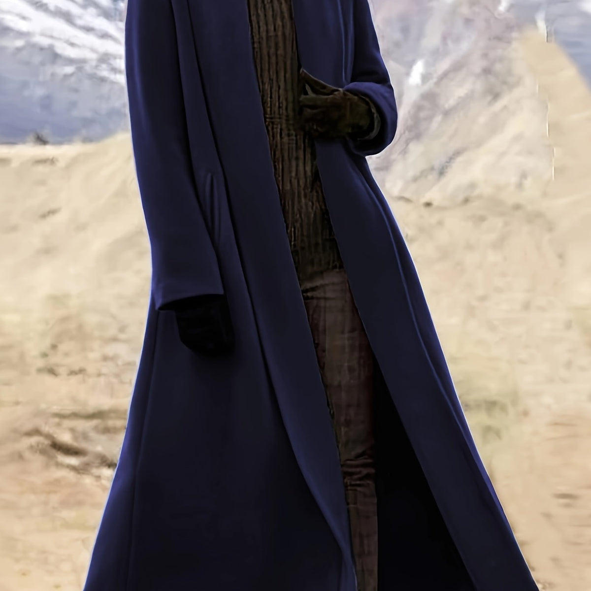 Florence – Long Open-Front Wrap Coat in Forest Green