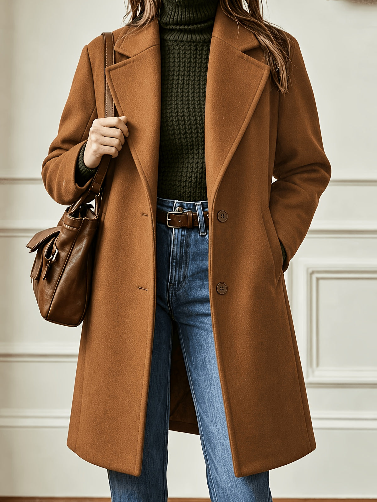 Clémence™ Mid-Length Lapel Coat