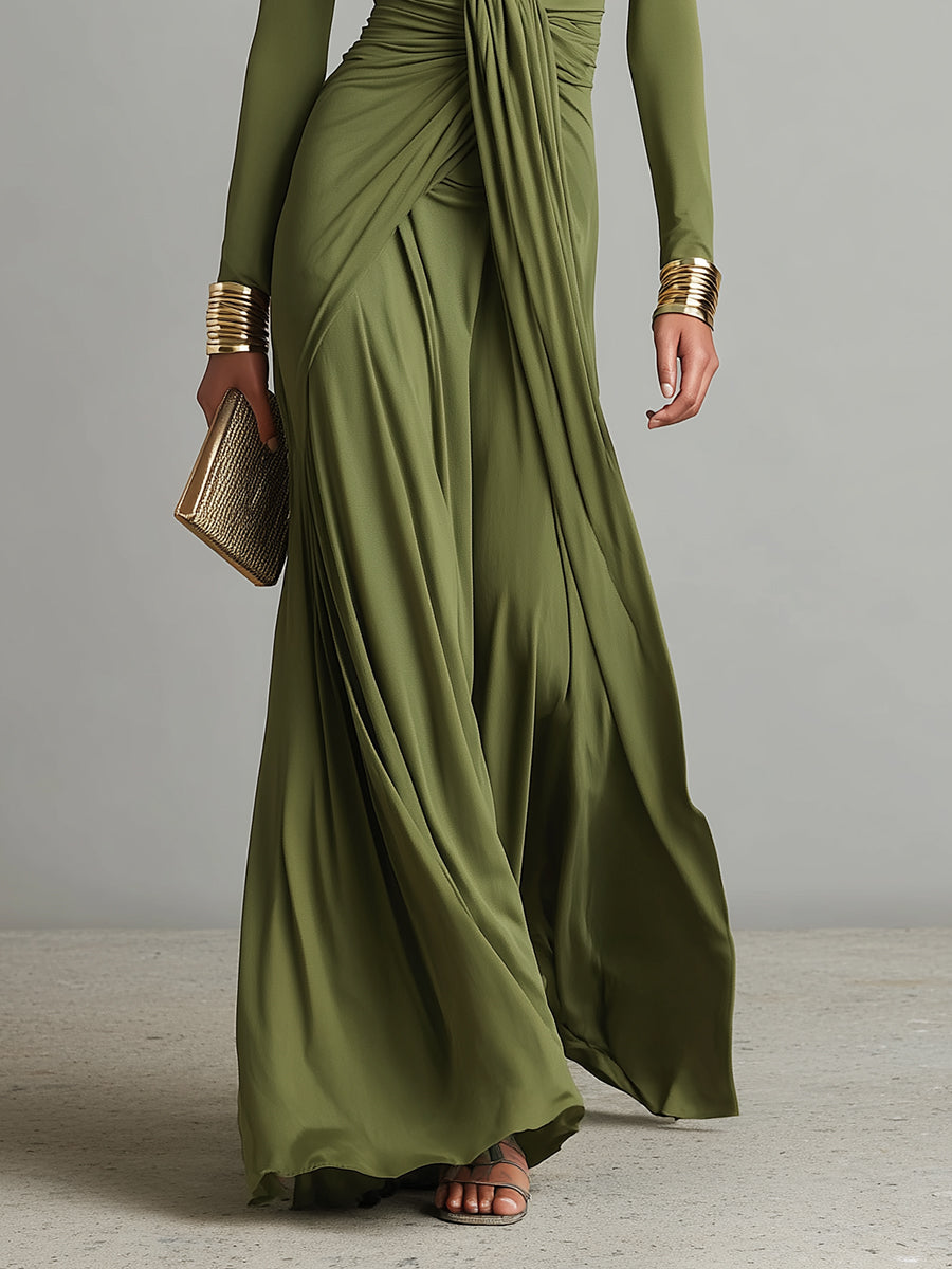 Evelyn™ - Glamourous Silk Maxi Dress
