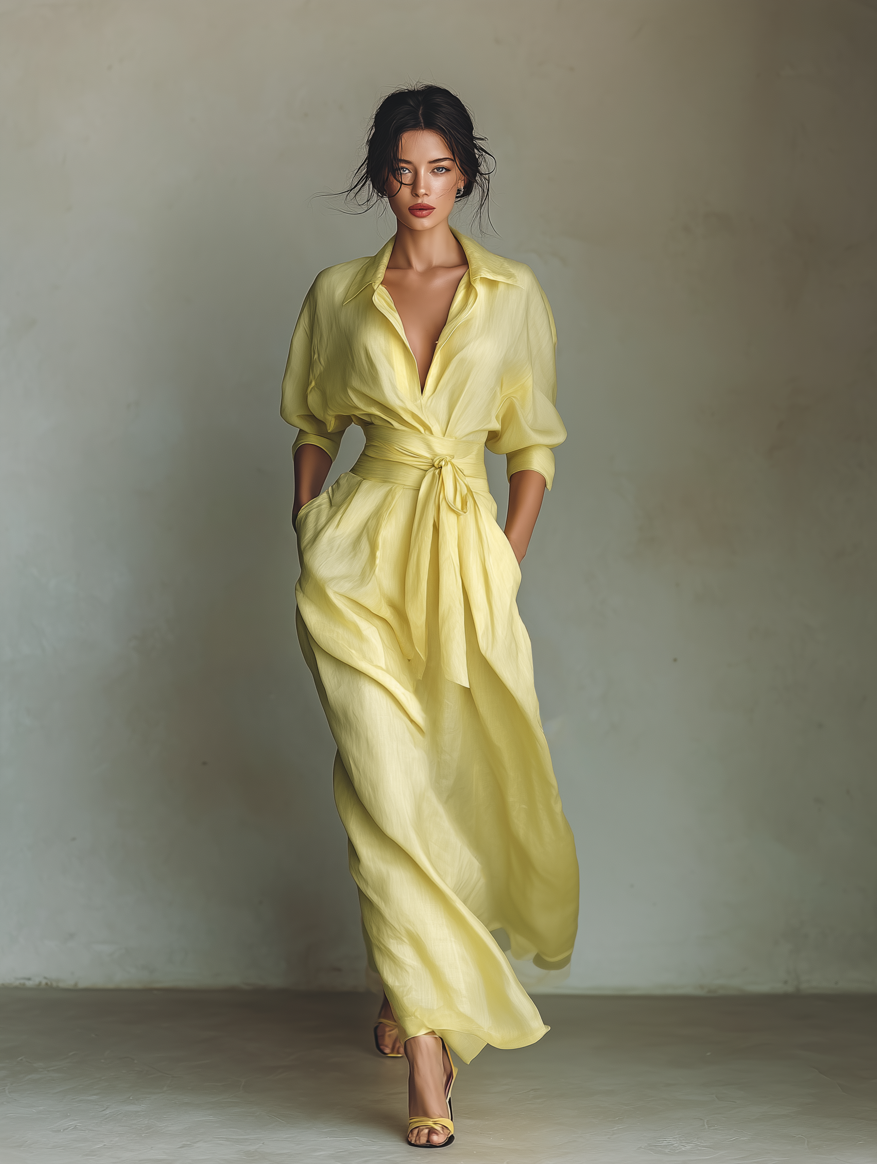 Anisha™ - Summer Linen Maxi Shirt Dress