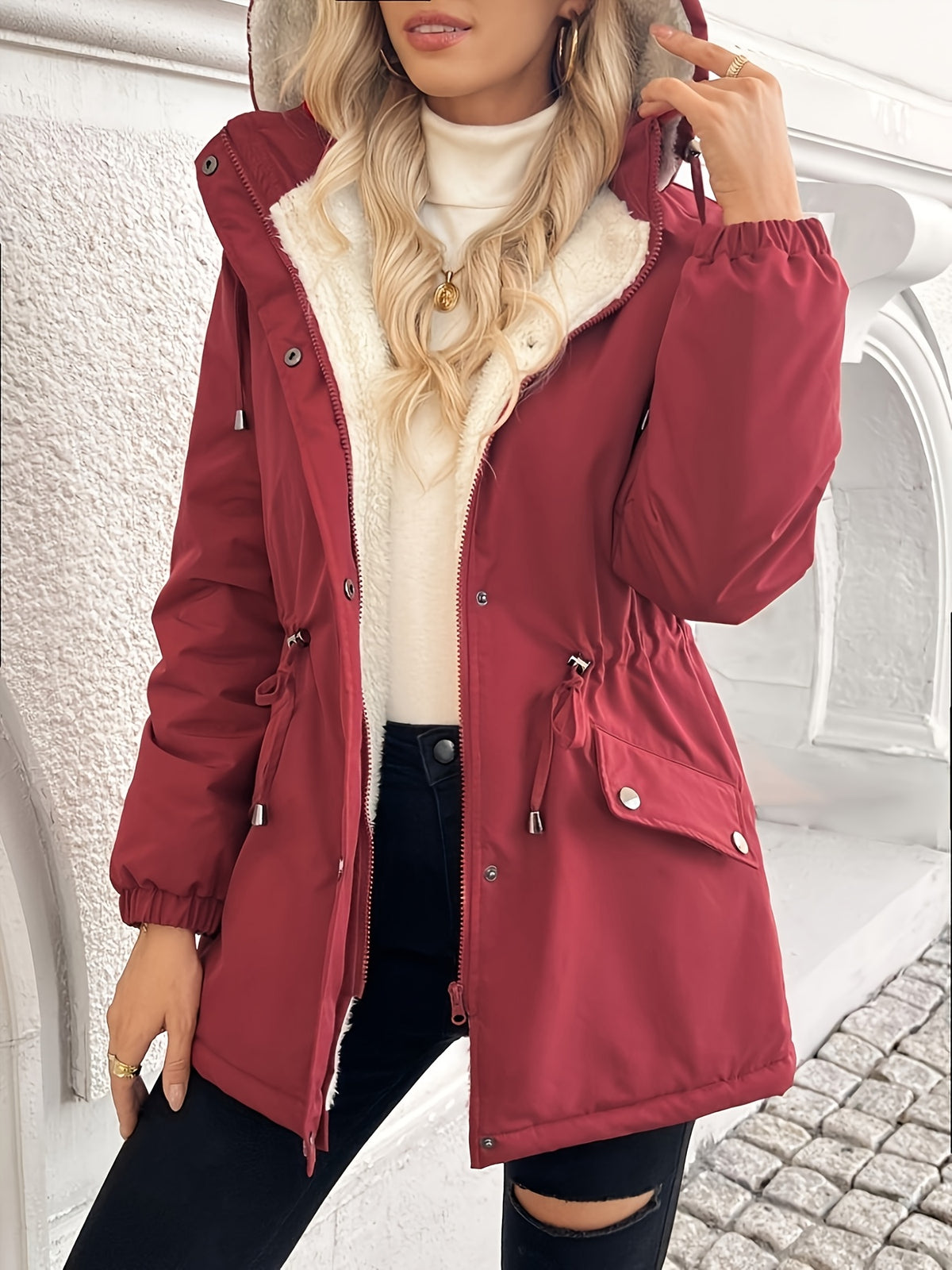 Nora | Fleece-Lined Hooded Winter Jacket