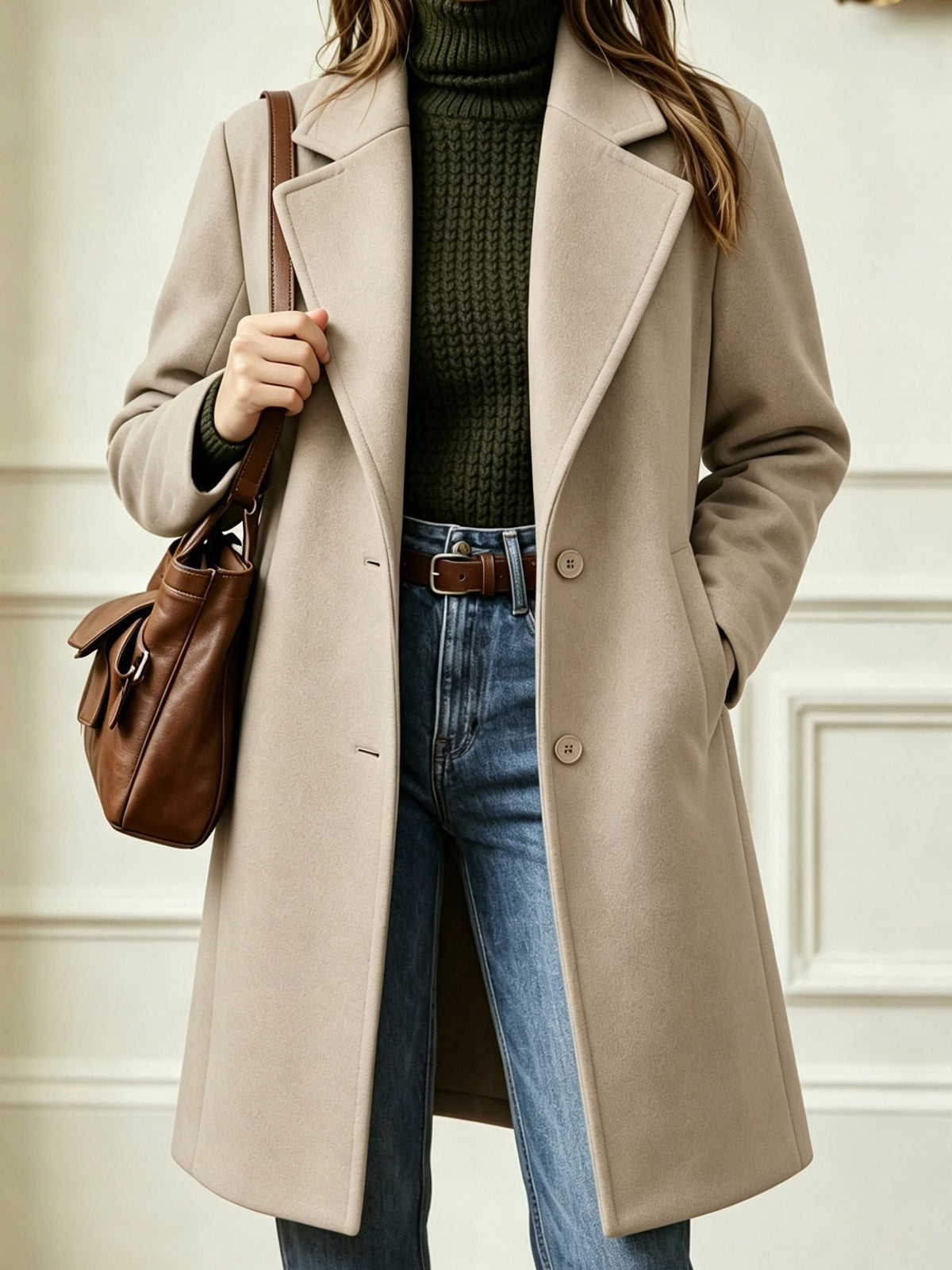 Clémence™ Mid-Length Lapel Coat