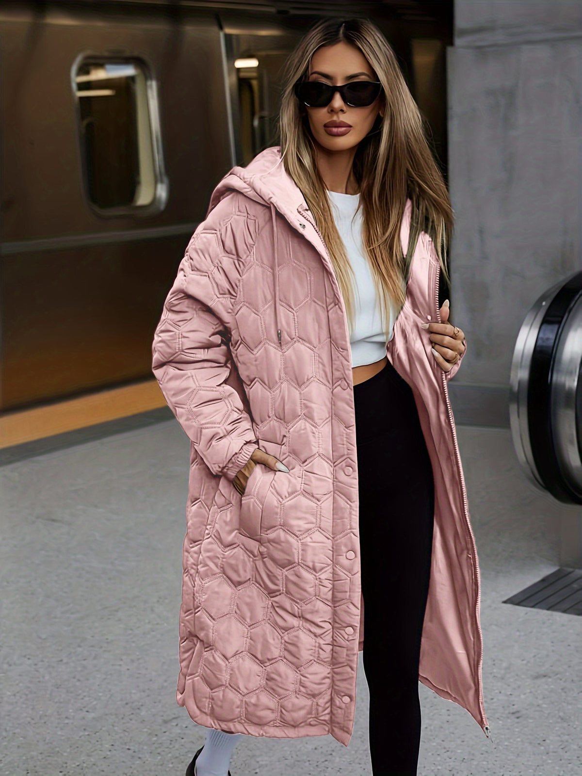 Mathilde™ Long Hooded Quilted Coat